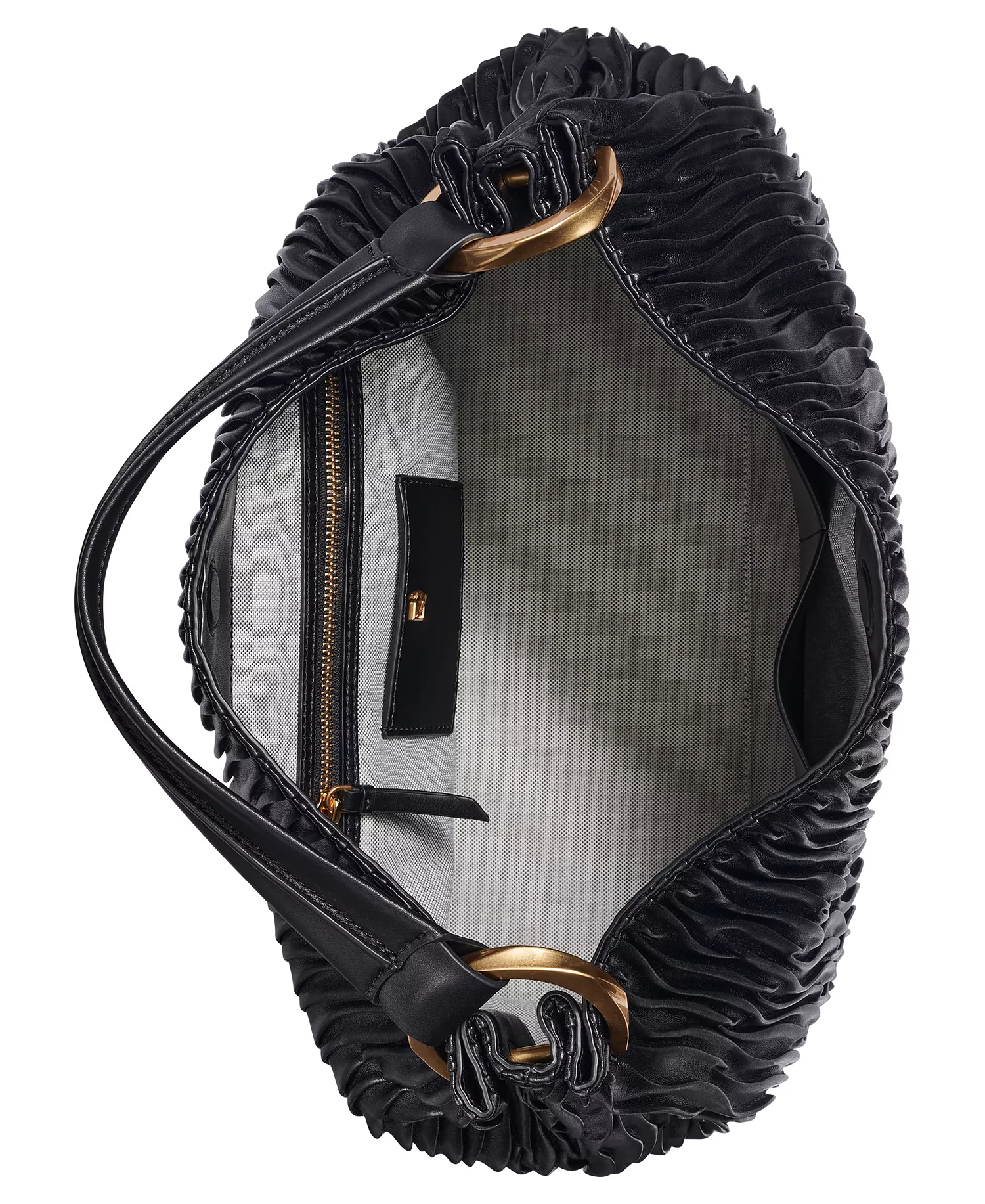 Glenwood Pleated Large Shoulder Handbag - Black - Large