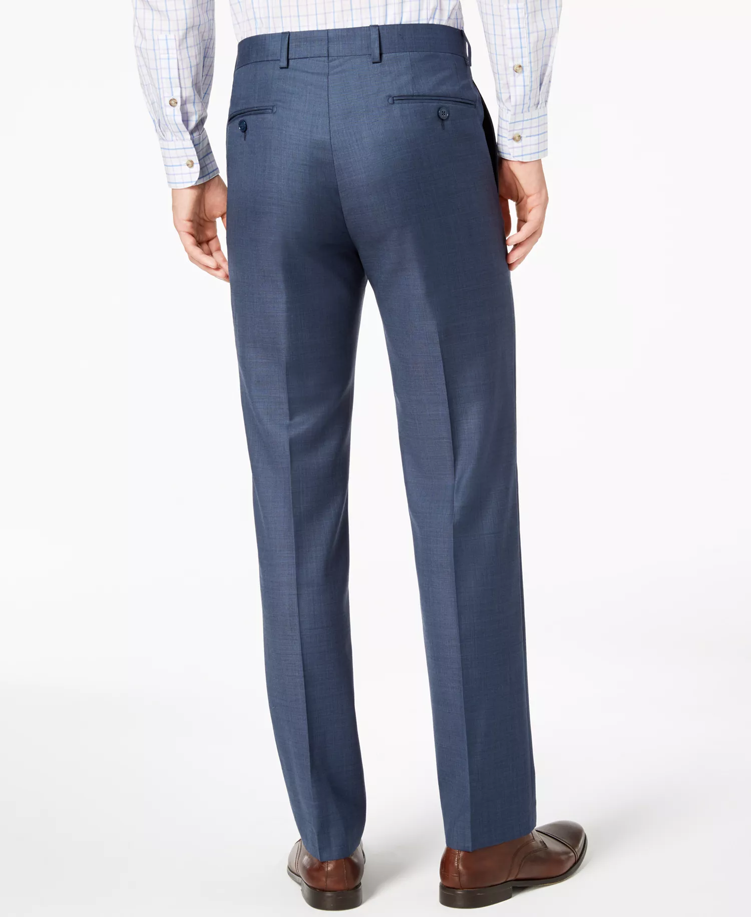 Men's Solid Classic-Fit Suit Pants - Blue Neat - 30 - 30