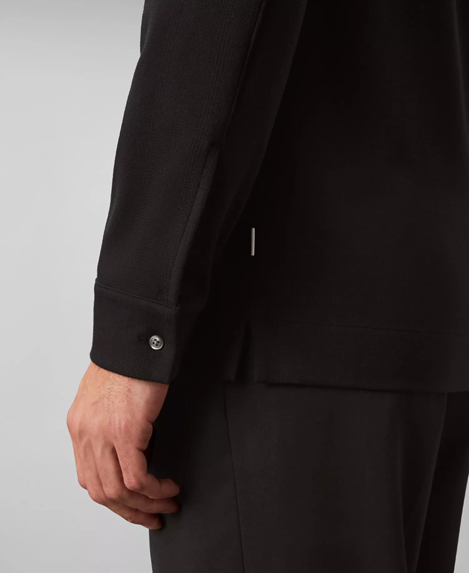 Men's Long-Sleeve Classic Fit Polo Shirt - Black - S