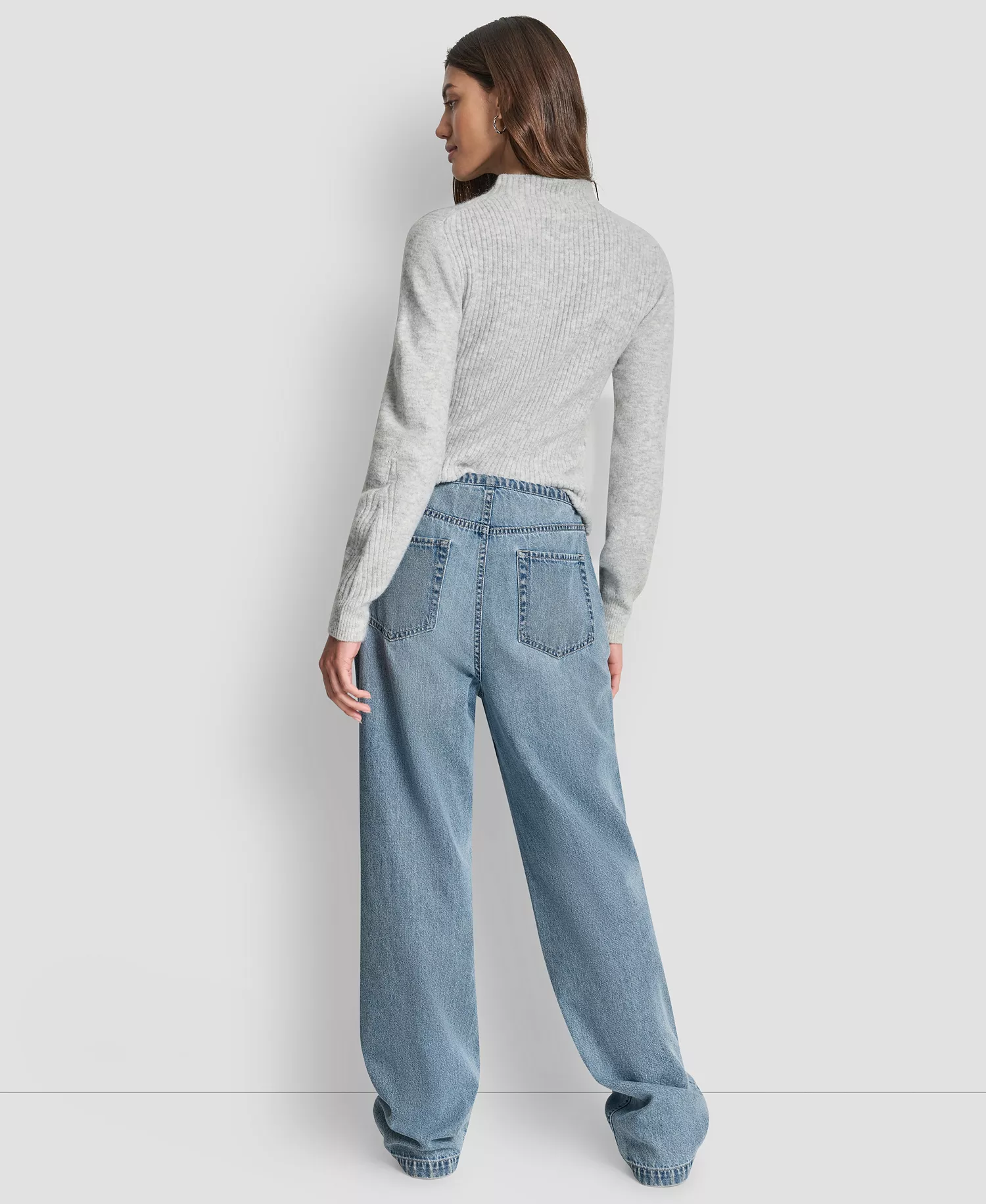 Petite Mid-Rise Flowy Relaxed Fit Straight Pants - Eden - PL