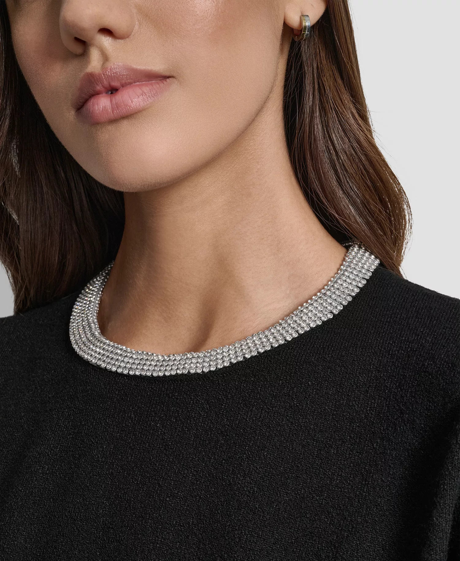 Petite Embellished Trim Sweater Top  - Black - P/XS