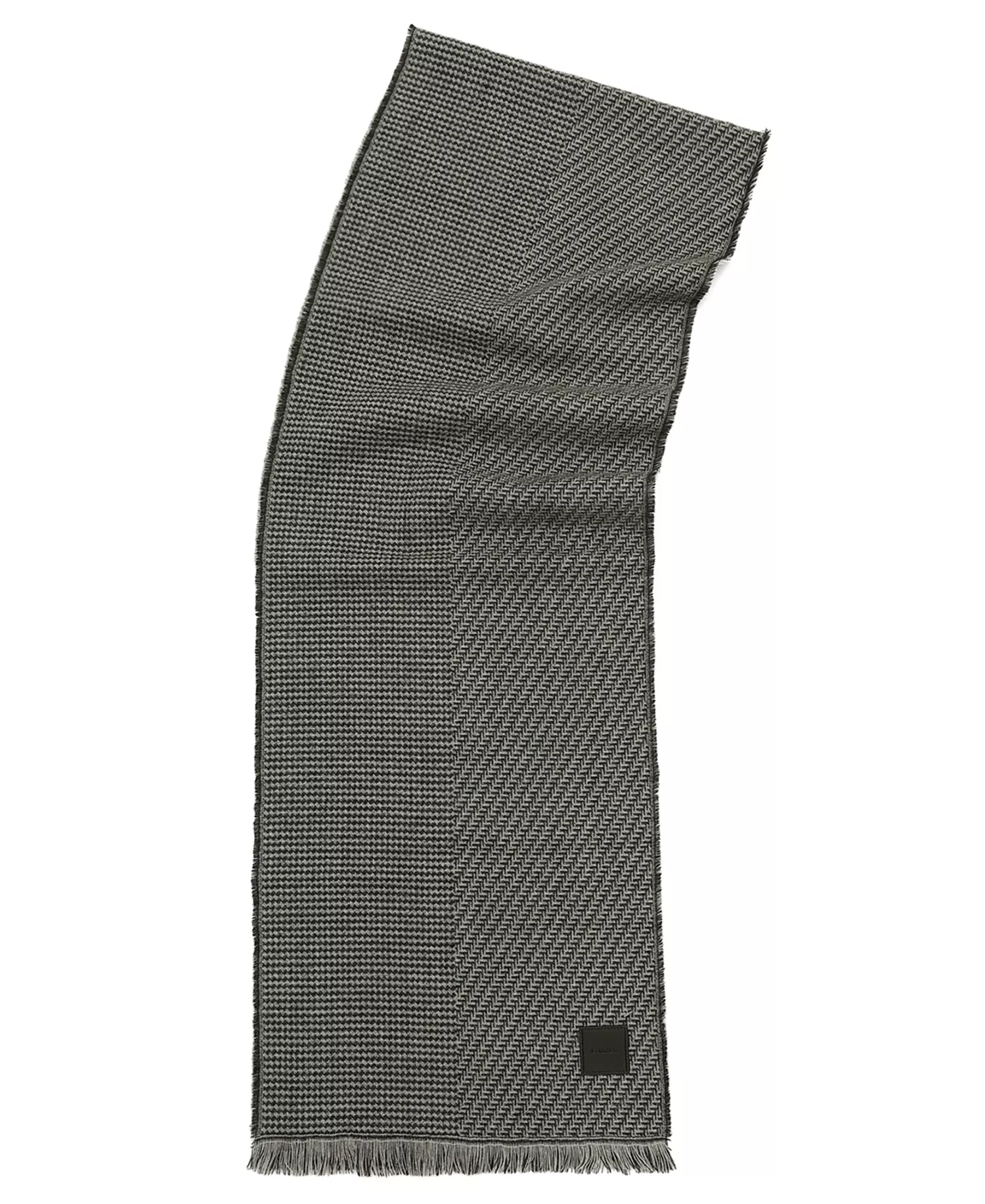 Mixed Pattern Yarn Dye Scarf - Black - OS