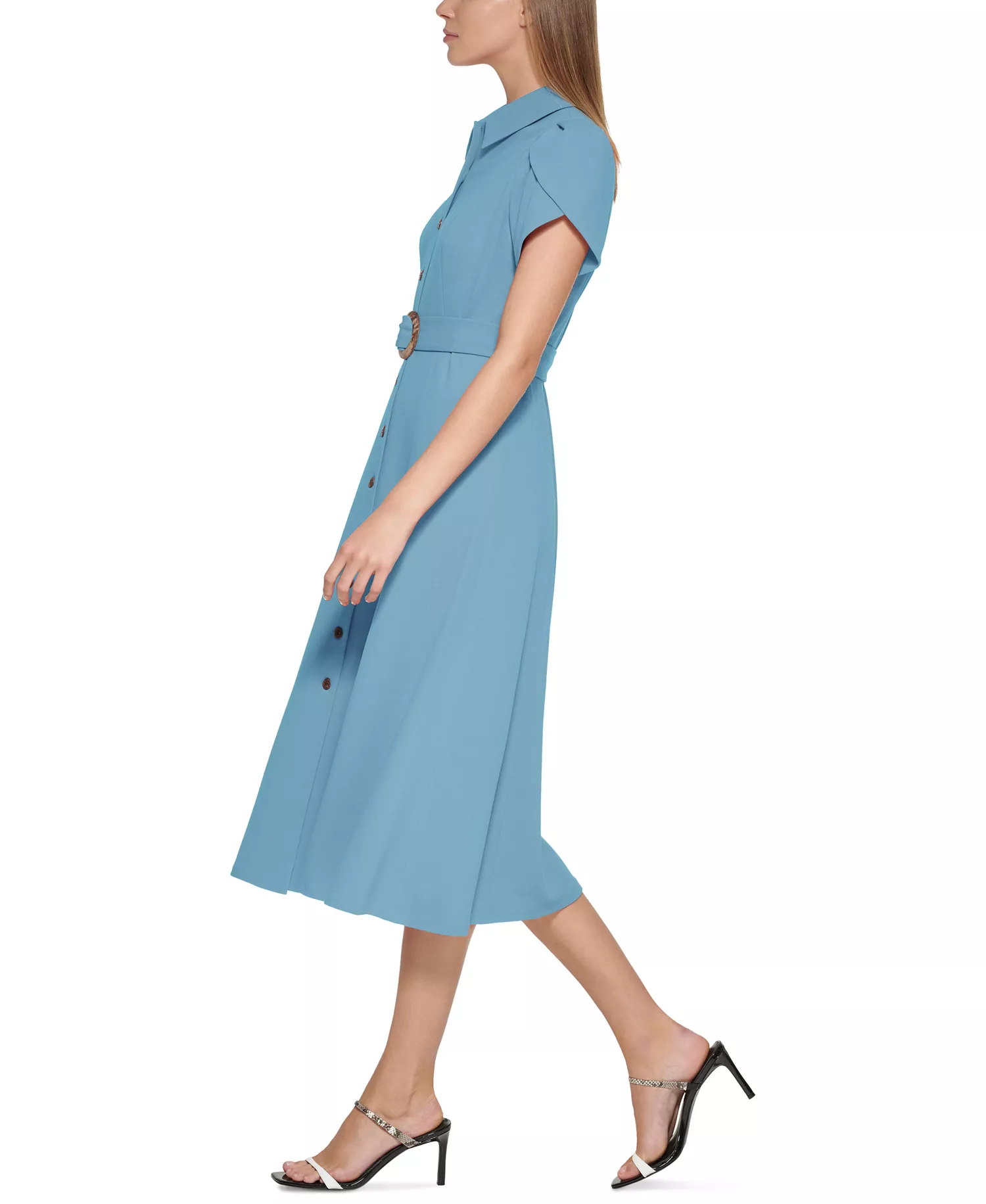 Women's Tulip-Sleeve Midi Shirtdress - Bayou - 0P