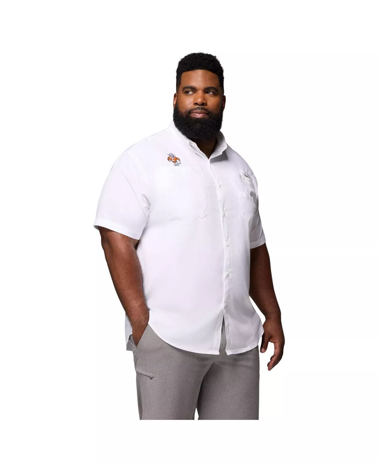Men's White Tennessee Volunteers Big Tall Tamiami Omni-Shade Button-Down Shirt - White - 2XT