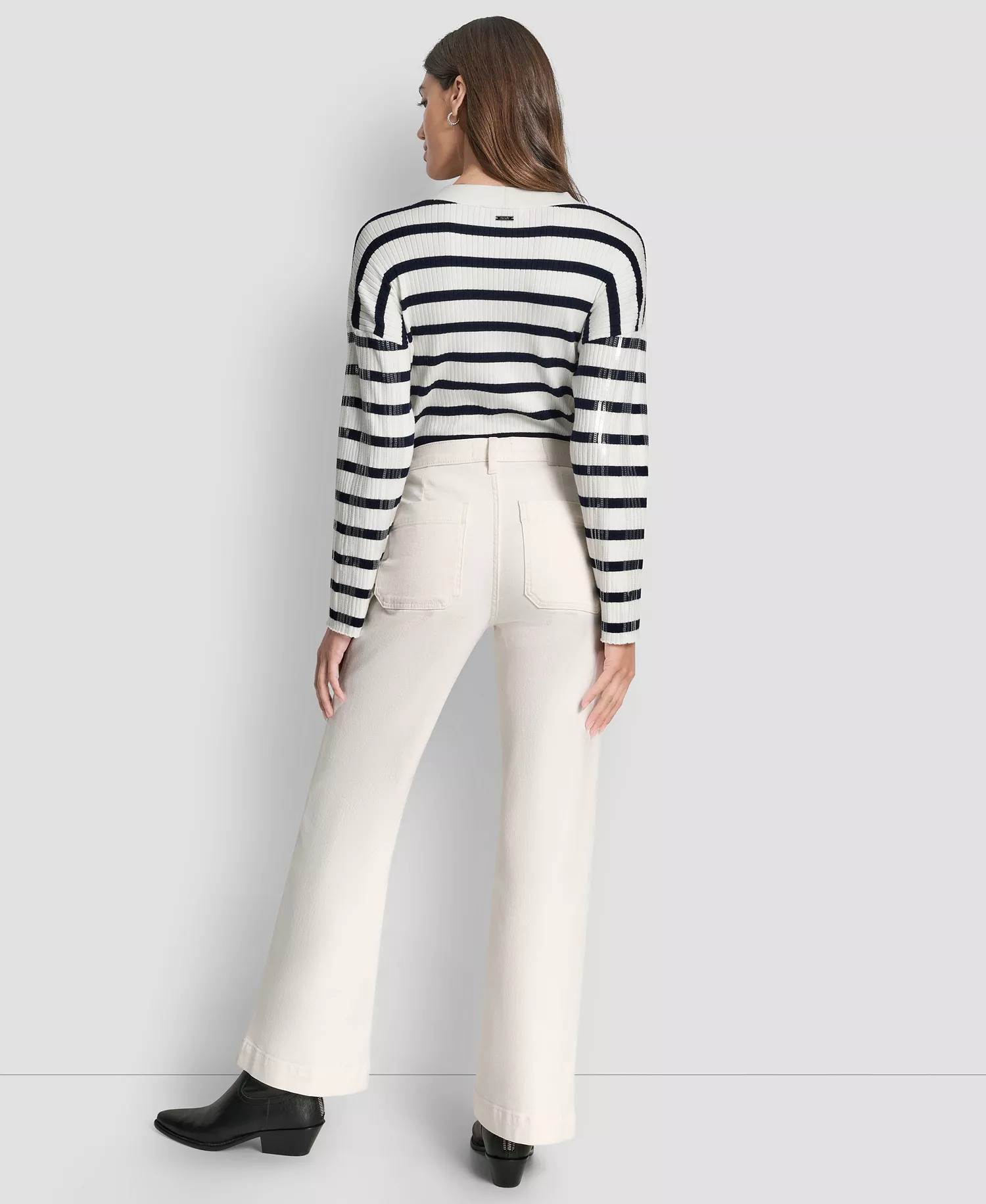Women's High-Rise Relaxed Flare Jeans - Ecru - 24
