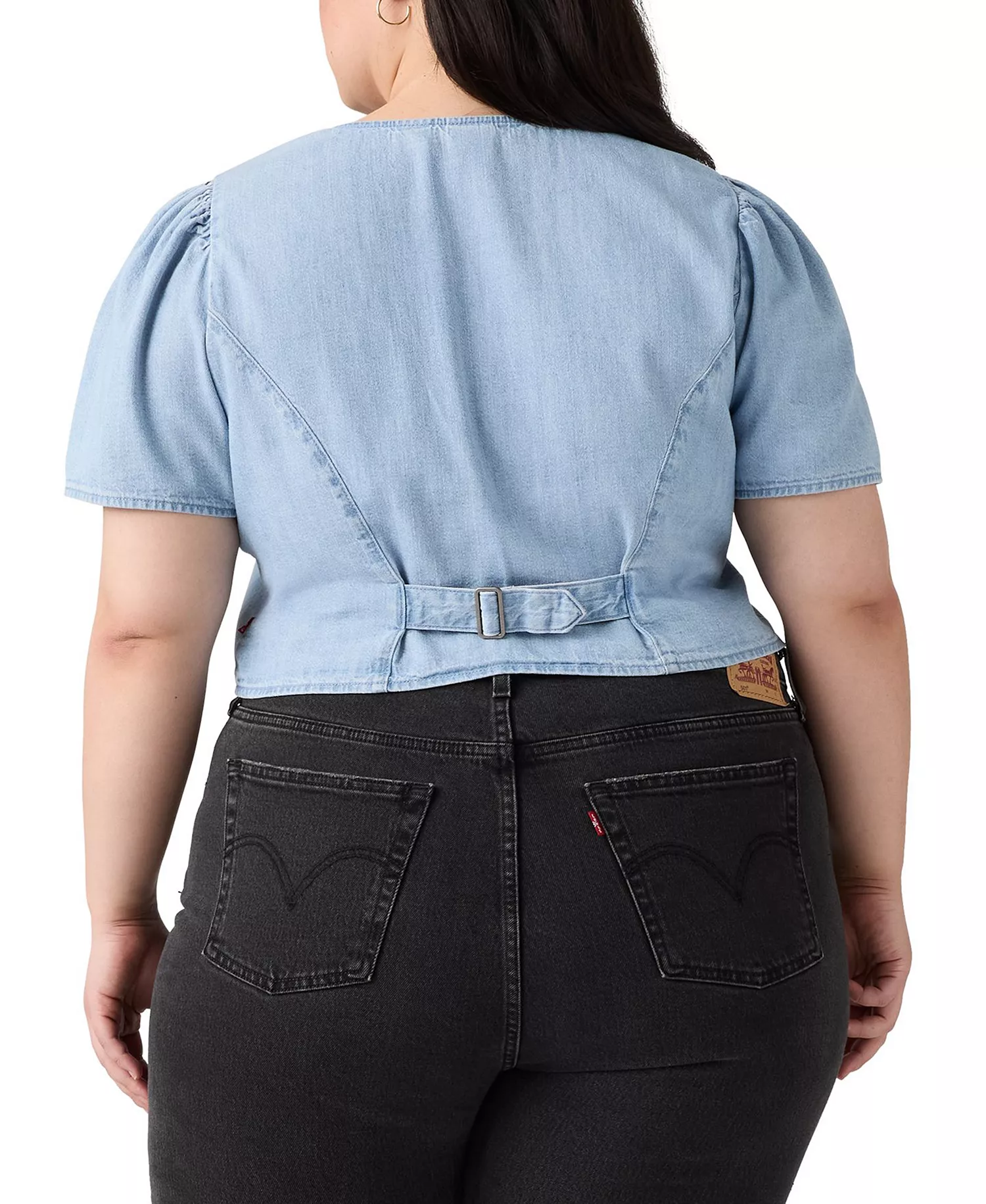 Plus Size Moxie Cotton Denim Blouse - Soft As Butter 3 - 1X
