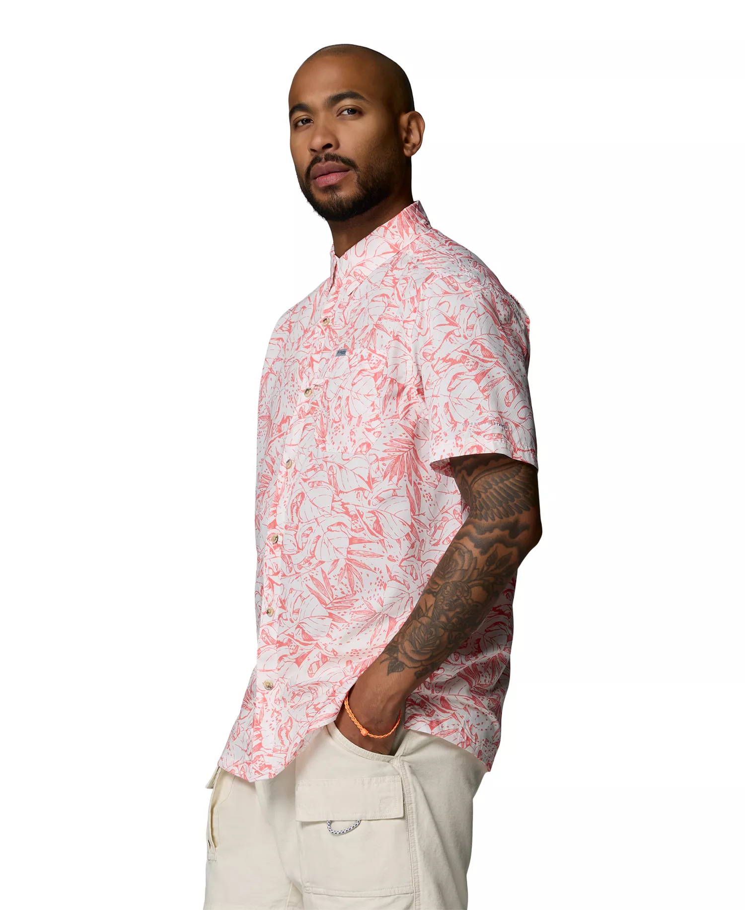 Men's Super Slack Tide Camp Shirt - Melonade Leoleaves - L