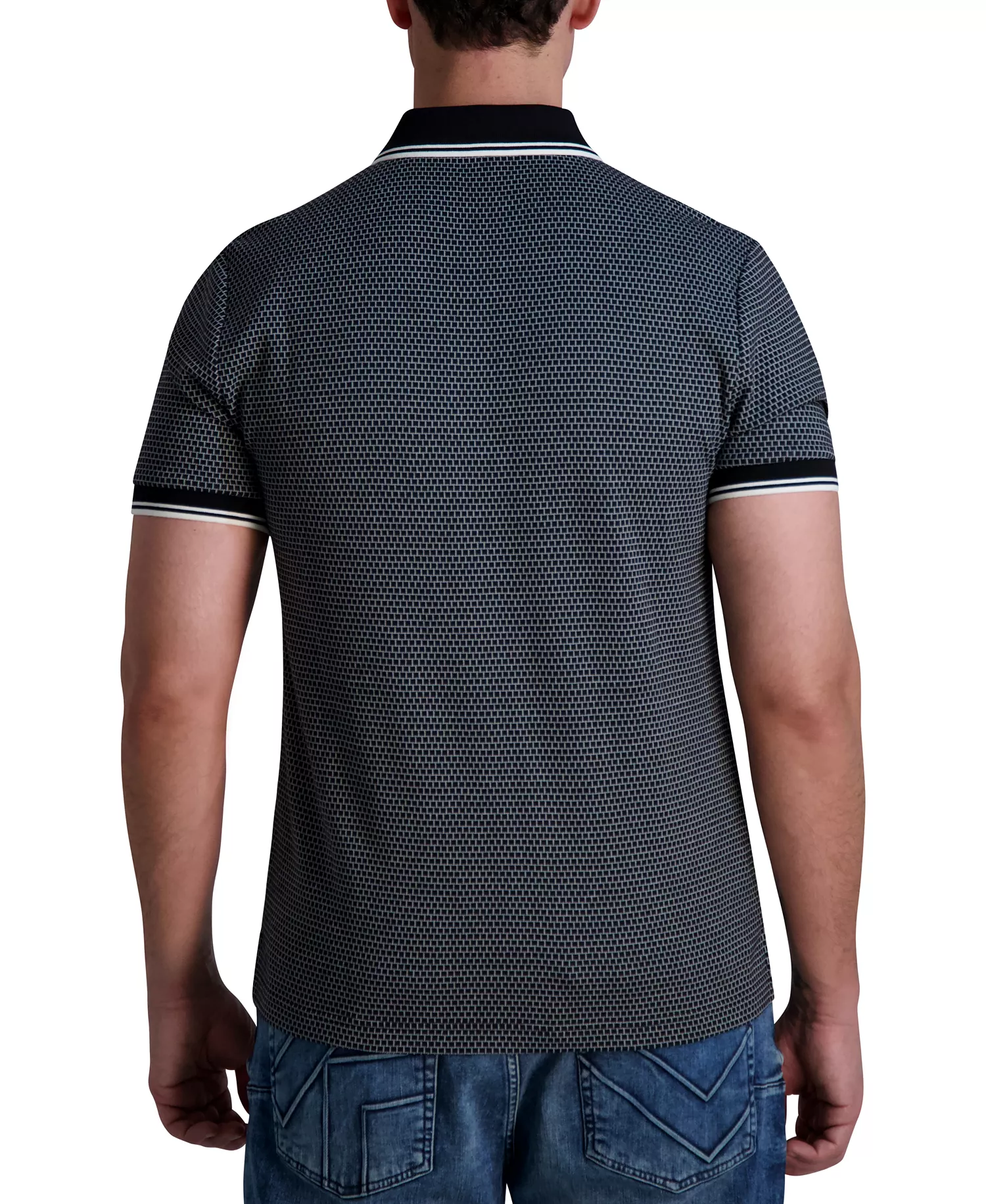 Men's Textured Performance Polo Shirt - Black - L
