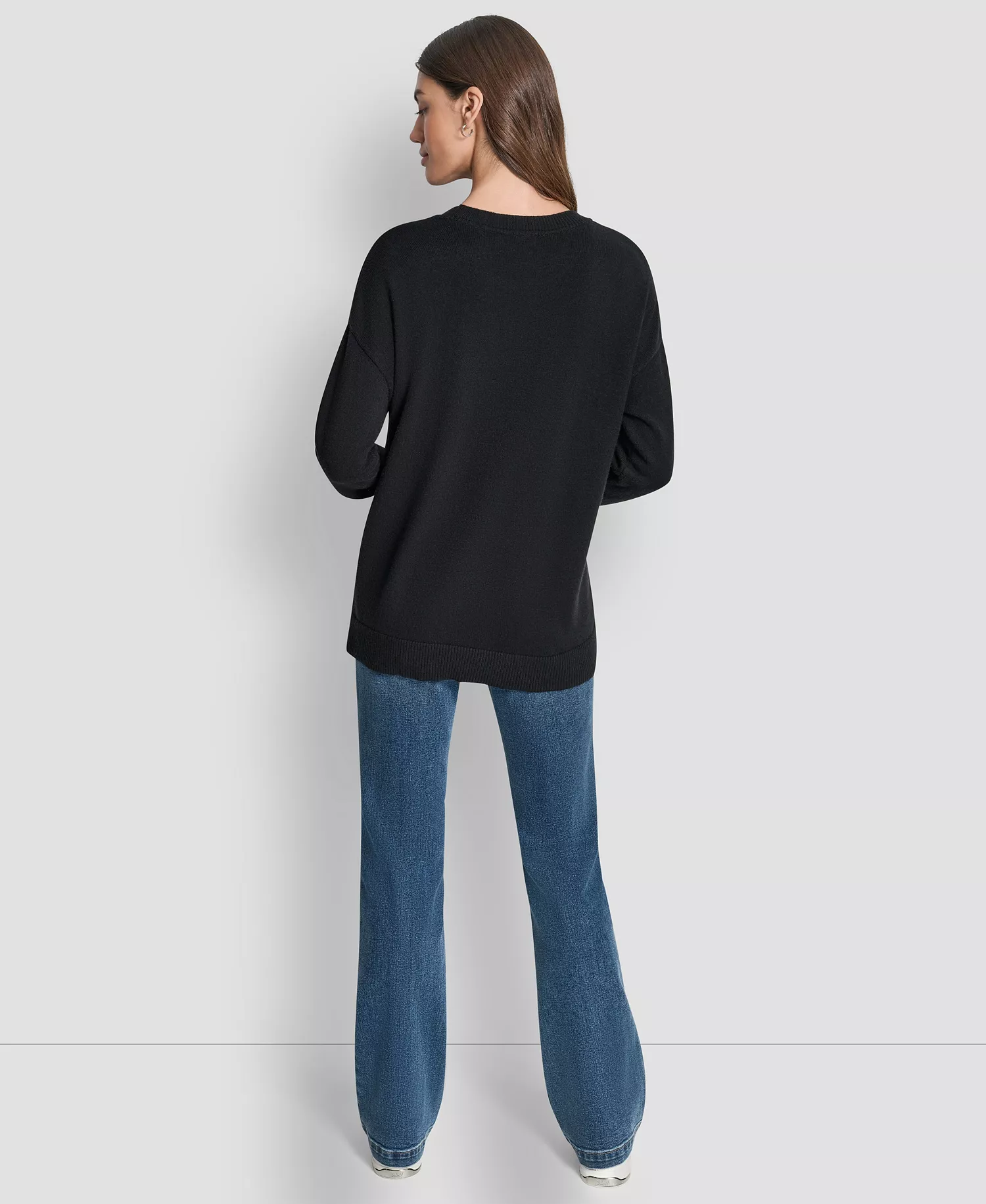 Women's Logo Sequined Long-Sleeve Sweater - Black/antique Black - L