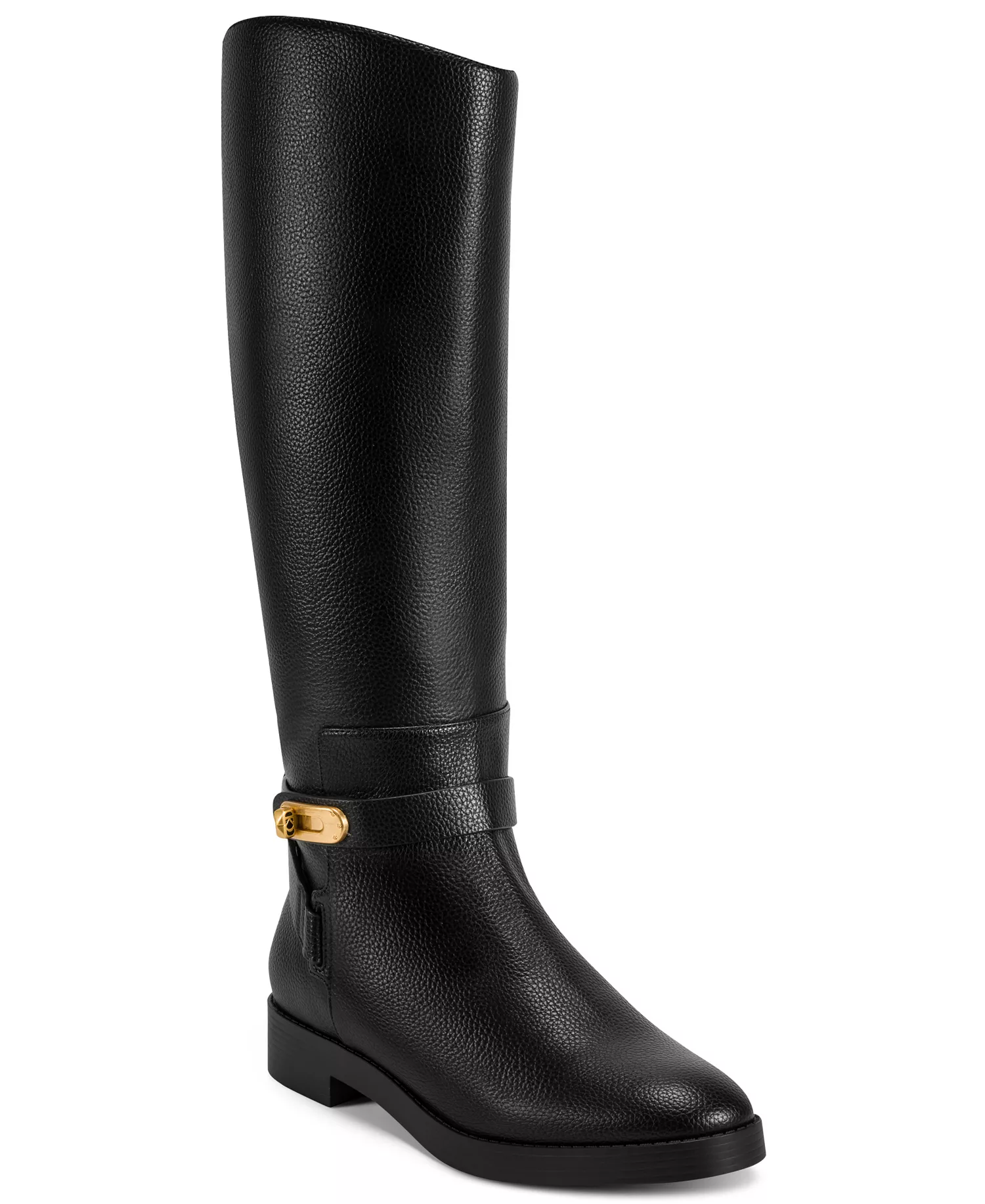 Women's Block Heel Riding Boots - Black - 5M