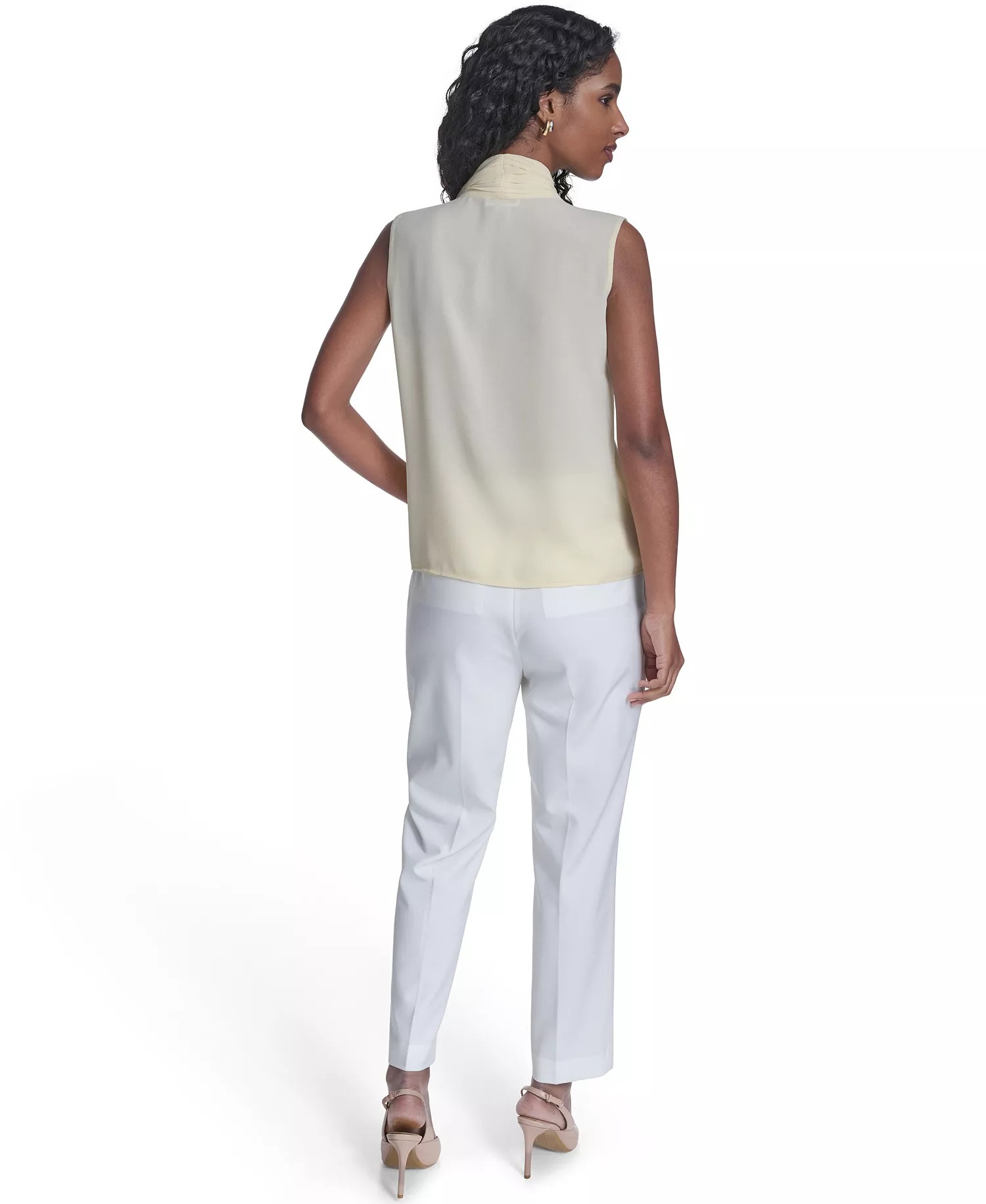 Petite Sleeveless V-Neck Top - Double Cream - P/L