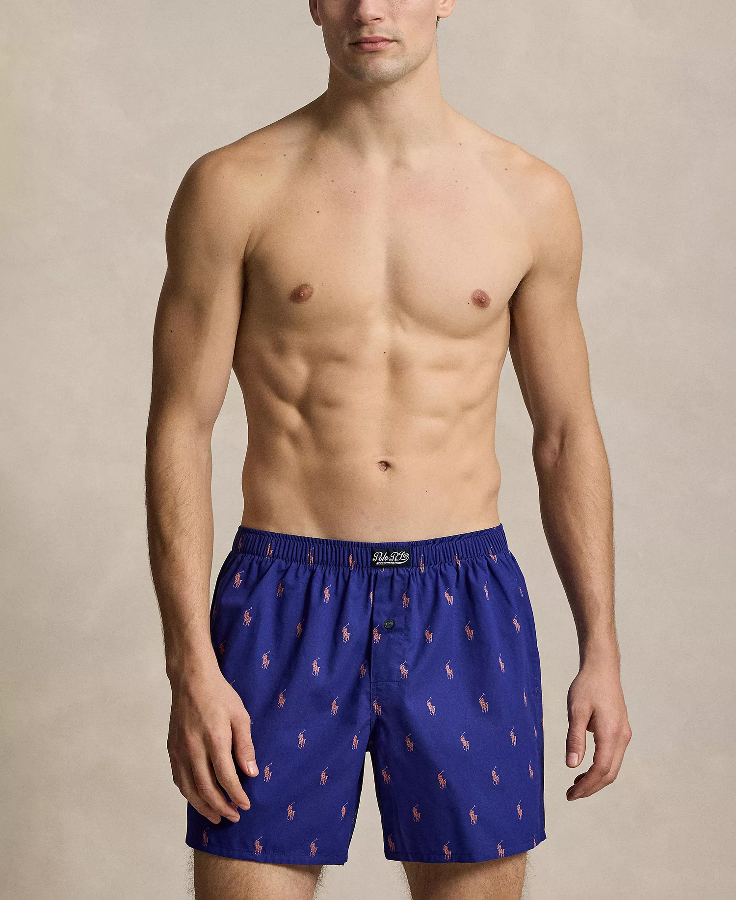 Men's Classic Woven Boxer Briefs - Boston Royal/ Spring Melon - L