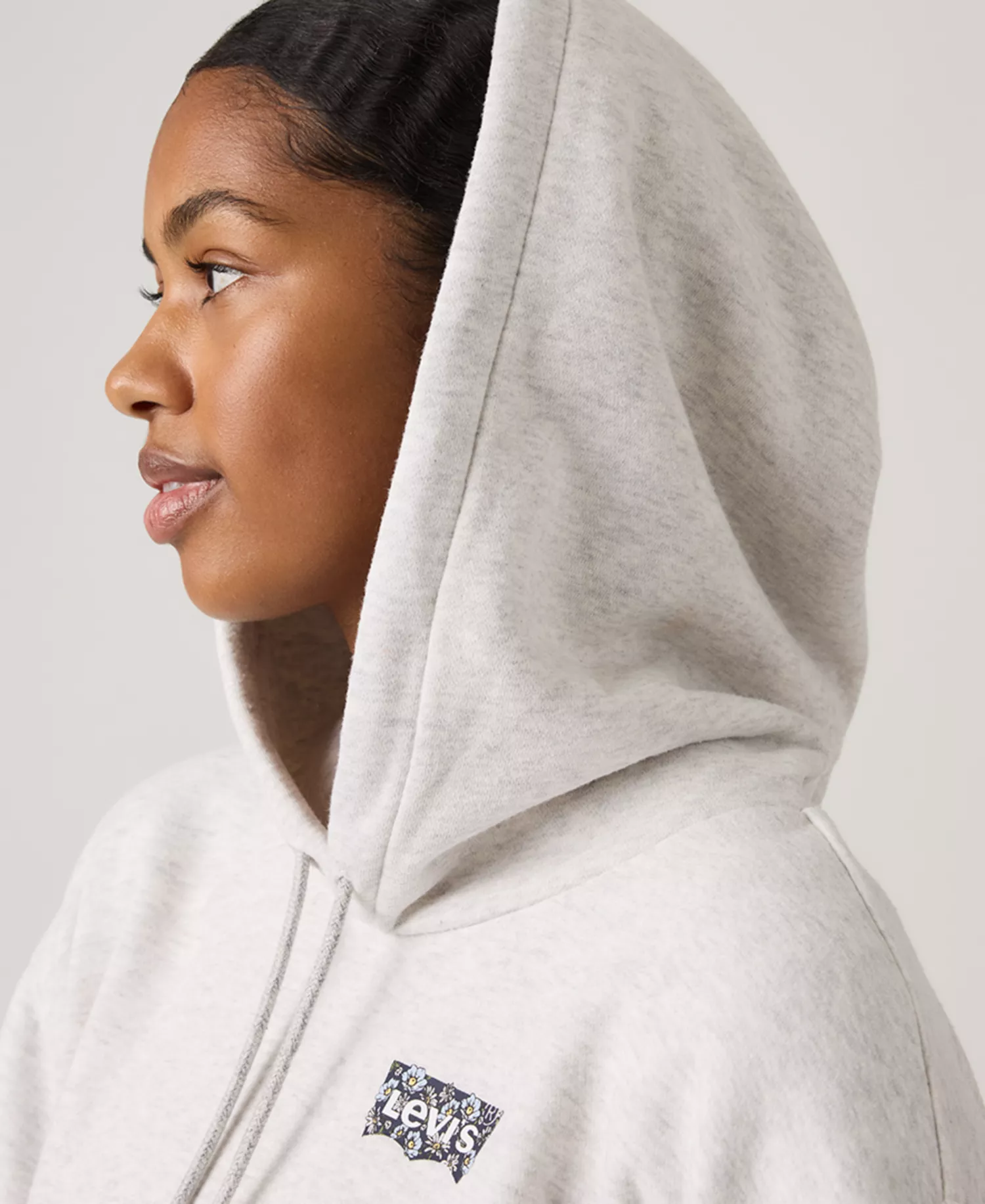 Women's Graphic Everyday Hoodie - Flower Bw - L