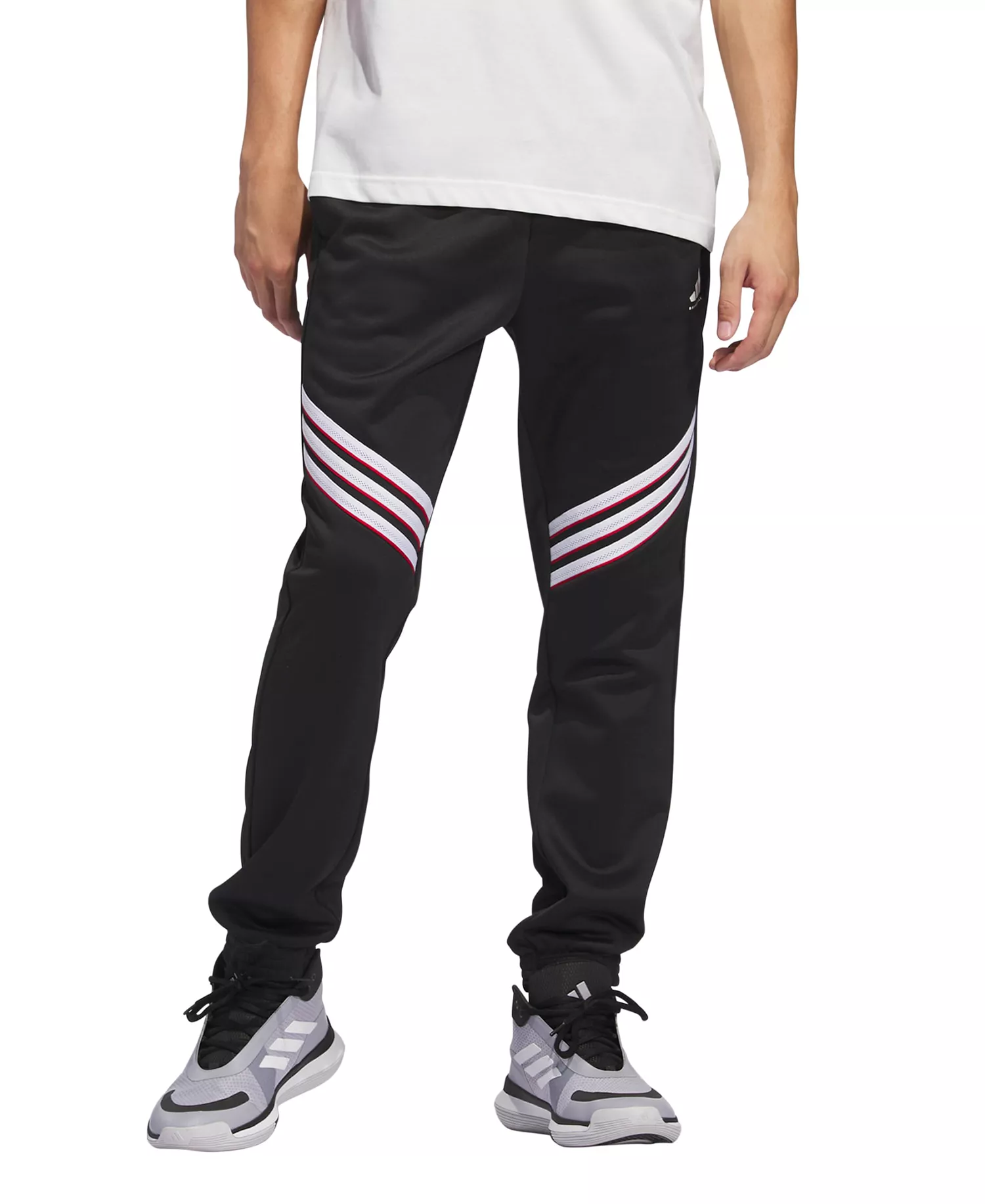 Men's Select Foundation Fleece Basketball Pants - Black, White - 3XL