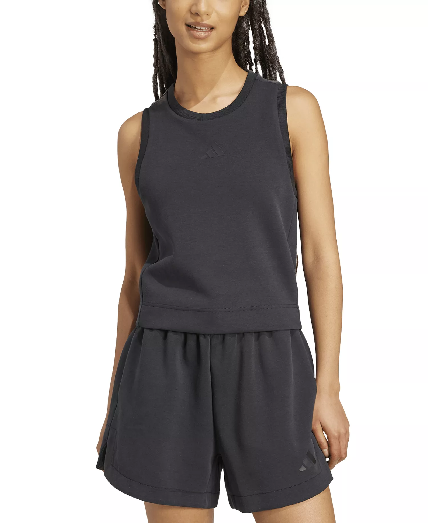 Women's Slim Fit Sleeveless Tank Top  - Black - 2XL