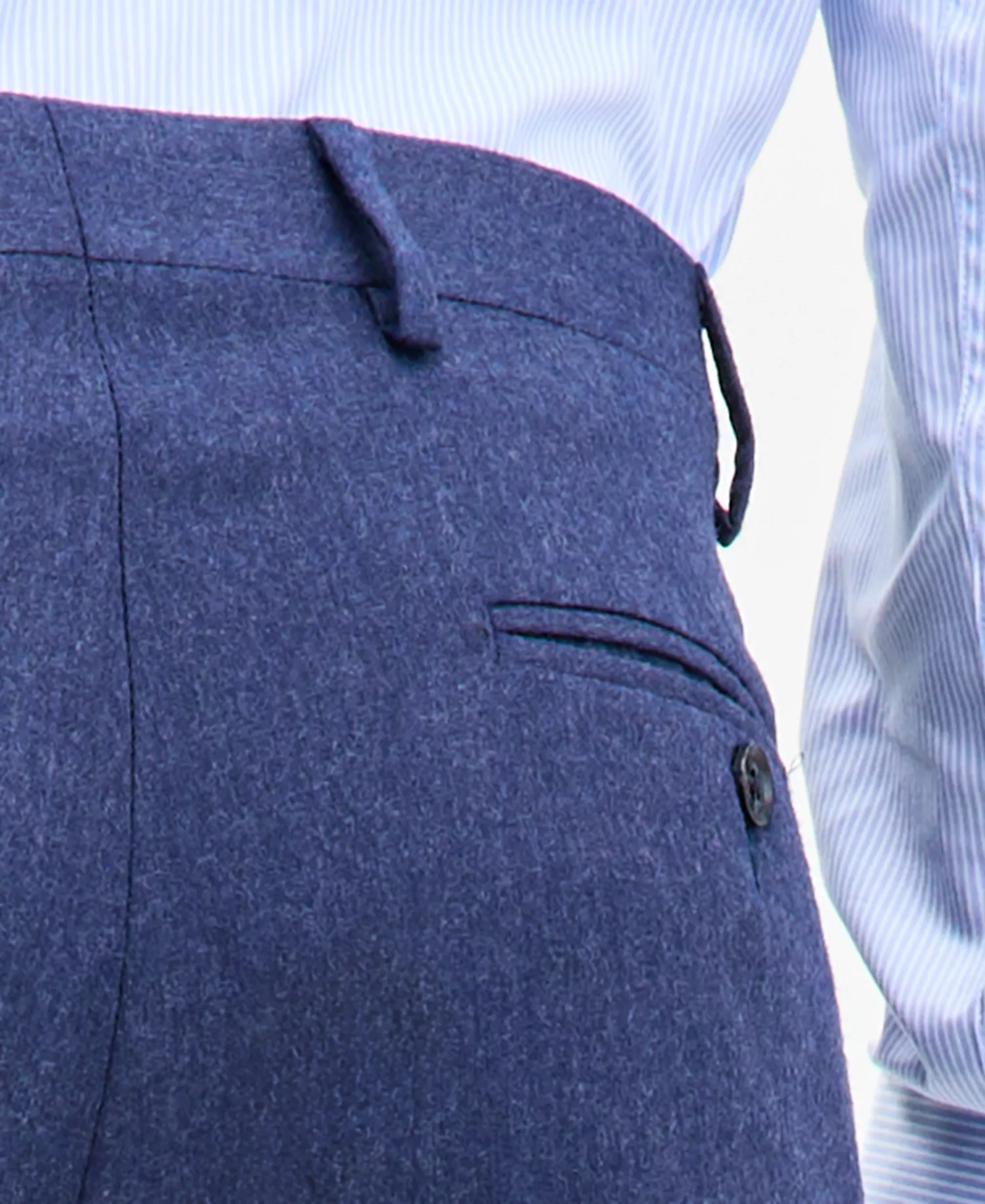 Men's Modern-Fit Pure Wool Suit Separate Pants  - Blue - 29 - 30