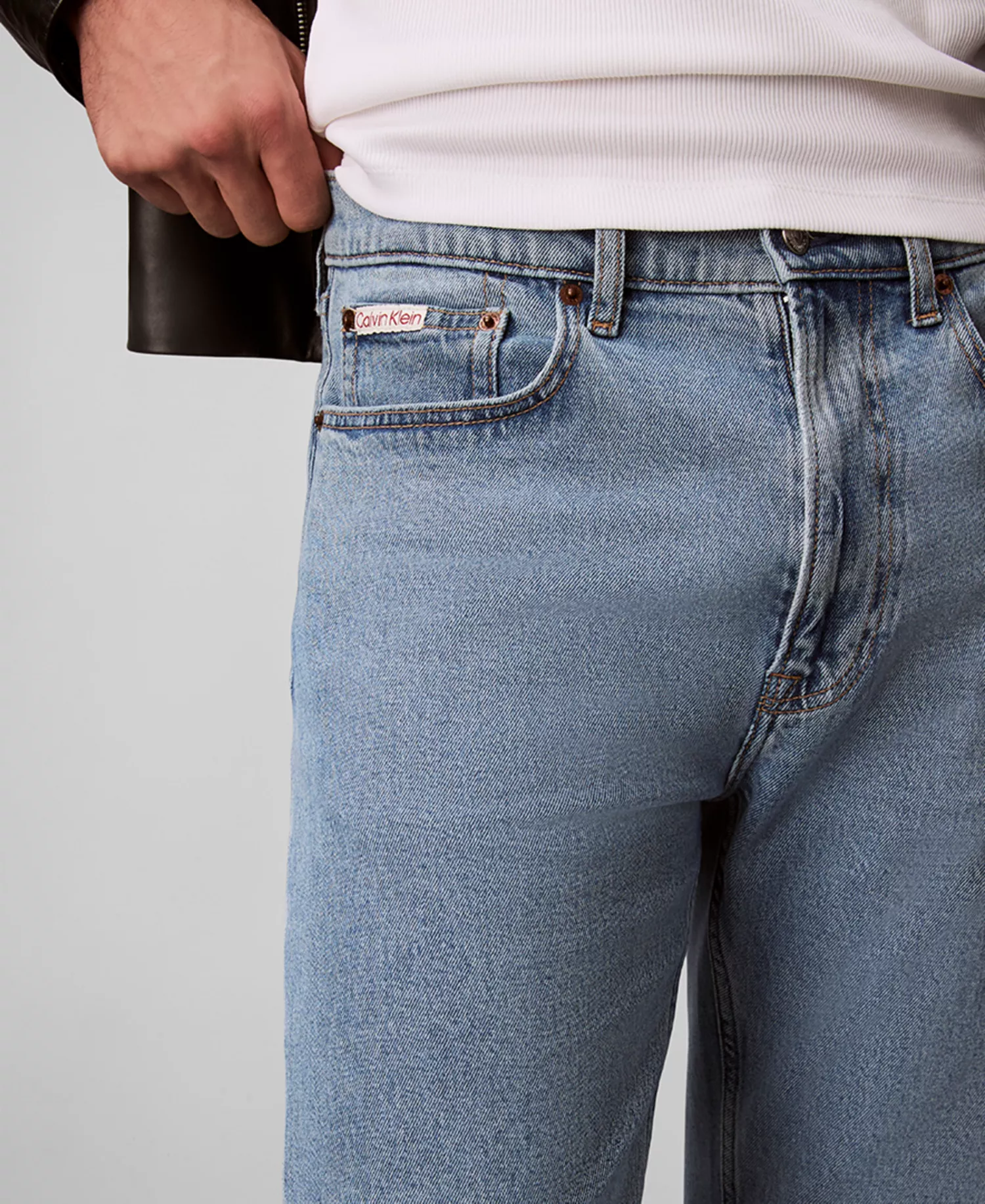 Men's Straight-Fit Stretch Denim Jeans - Adam Lt Stone - 30x30