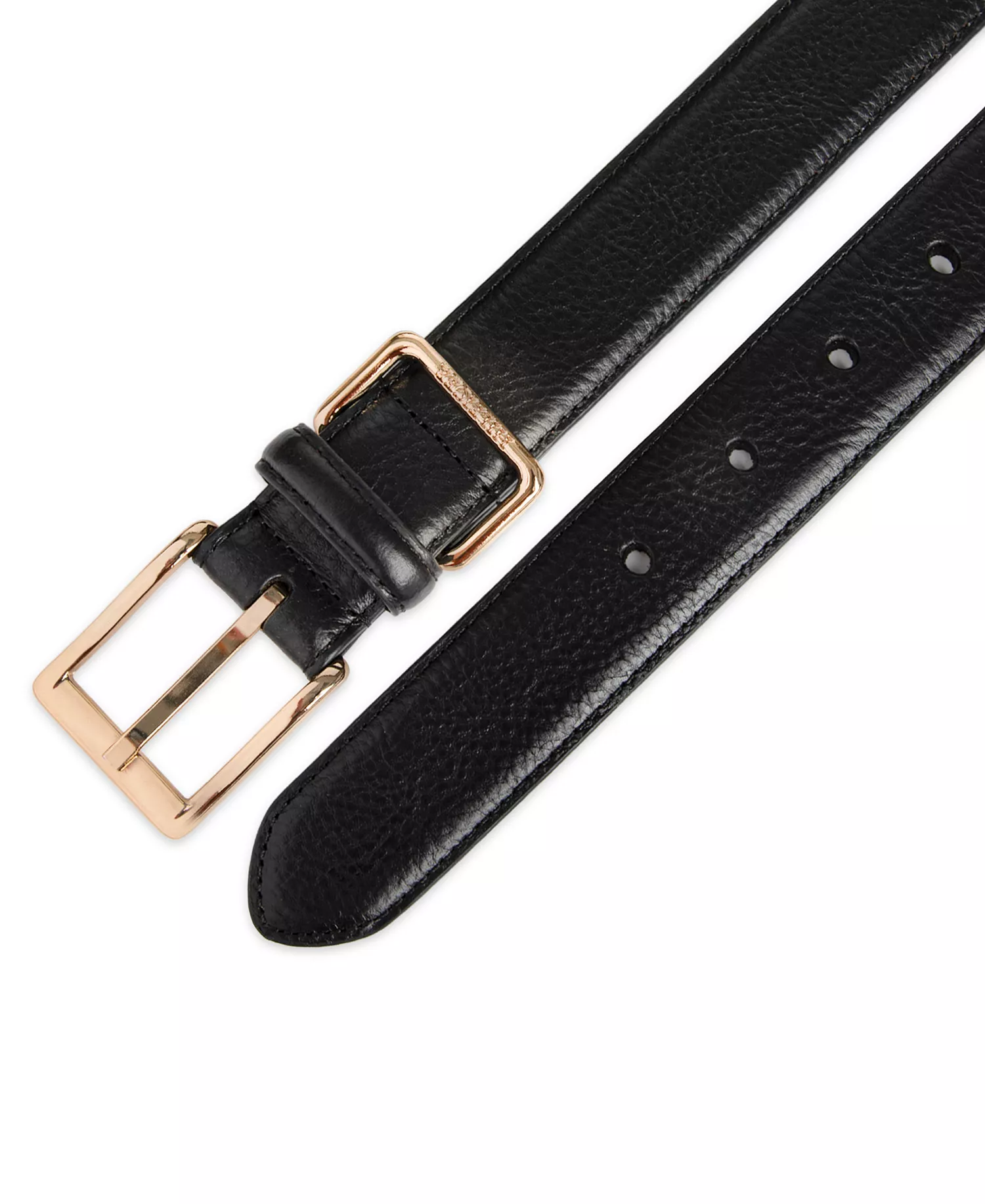 Men's Double Loop Leather Belt - Black - L (38-40)