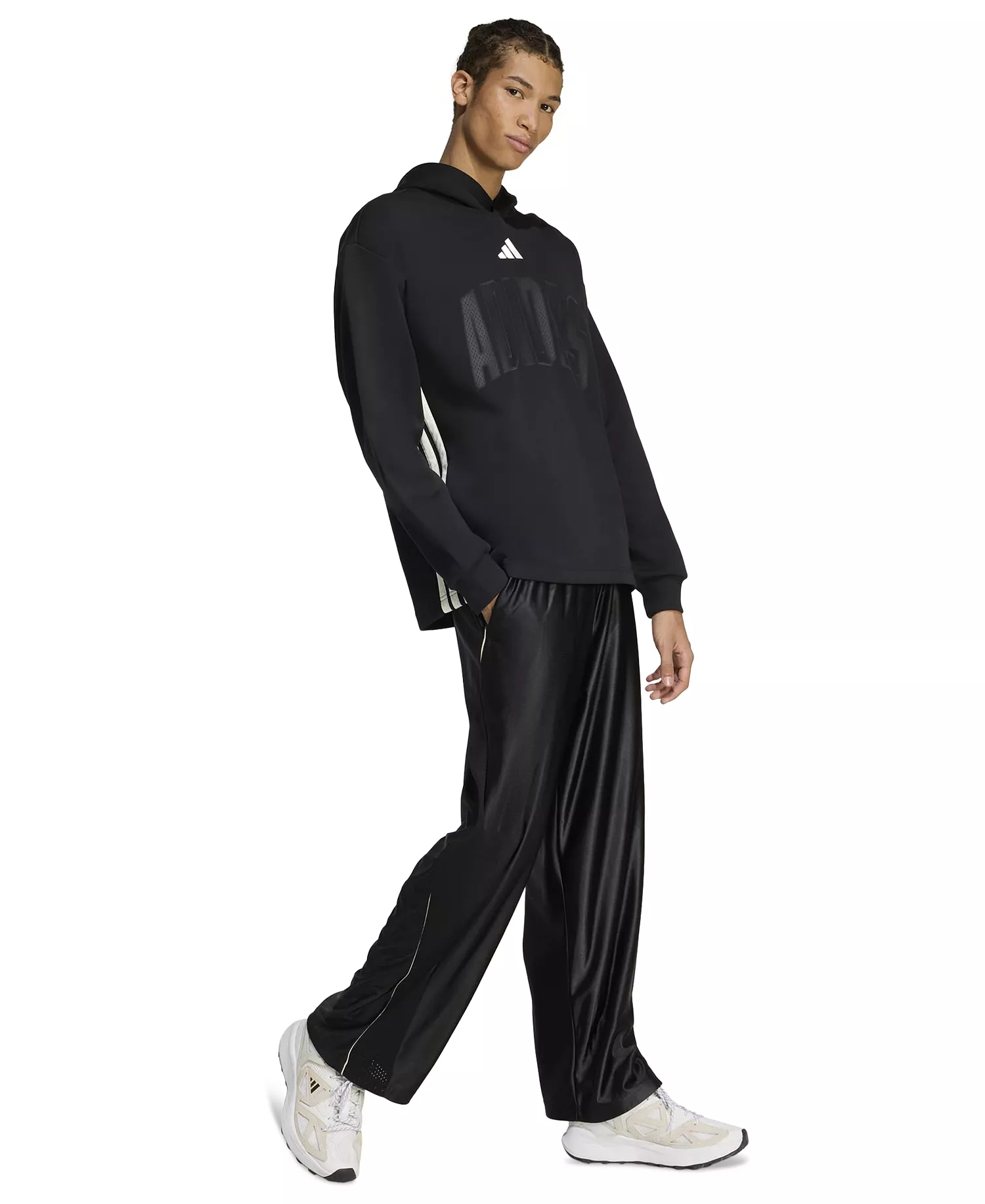 Men's Stadium Knit Graphic Hoodie - Black/off White - 2XL