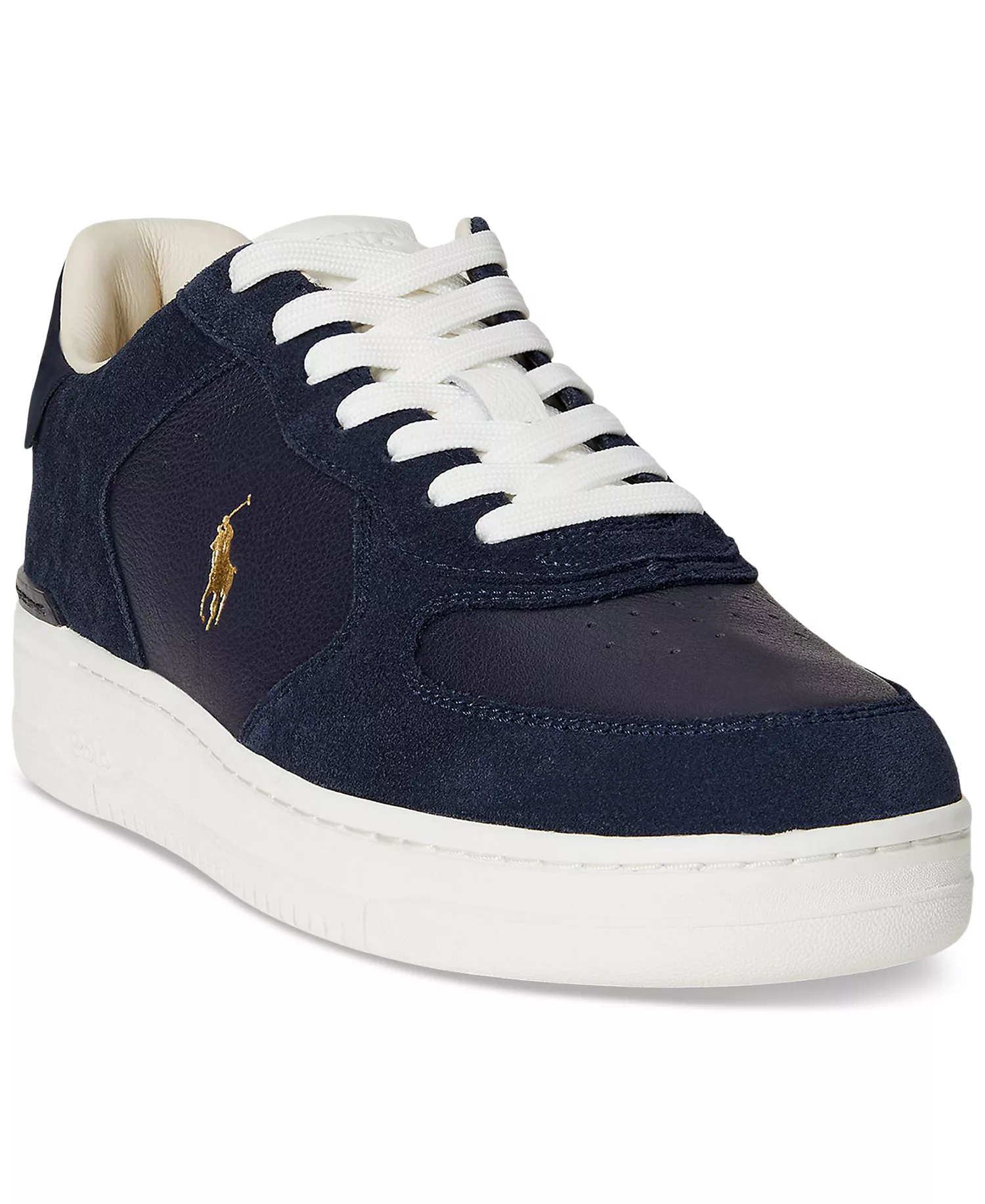 Men's Masters Court Leather & Suede Sneakers - Hunter Navy - 8