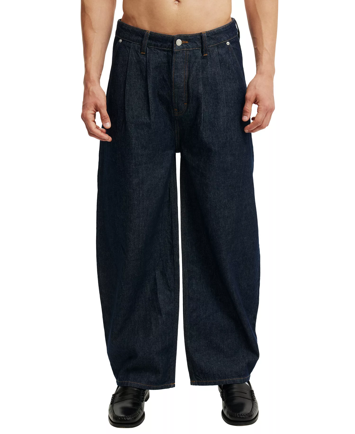 Men's Baggy Jeans - Pleat shutter blue - 26
