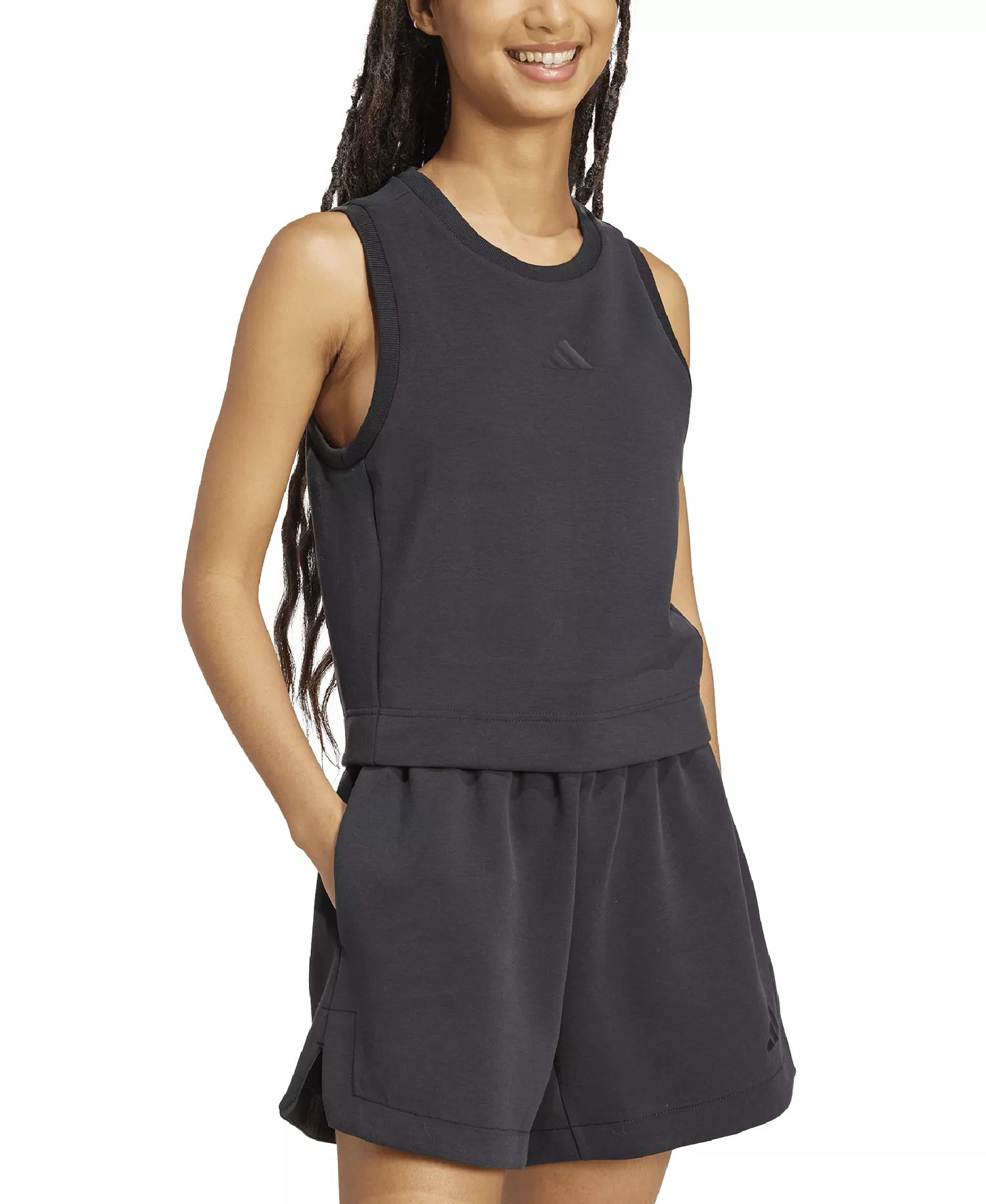Women's Slim Fit Sleeveless Tank Top  - Black - 2XL