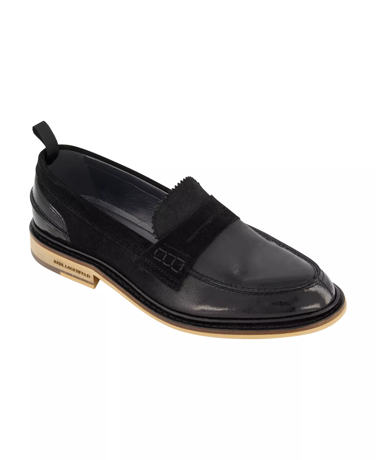 Men's White Label Suede Penny Loafers - Black - 10