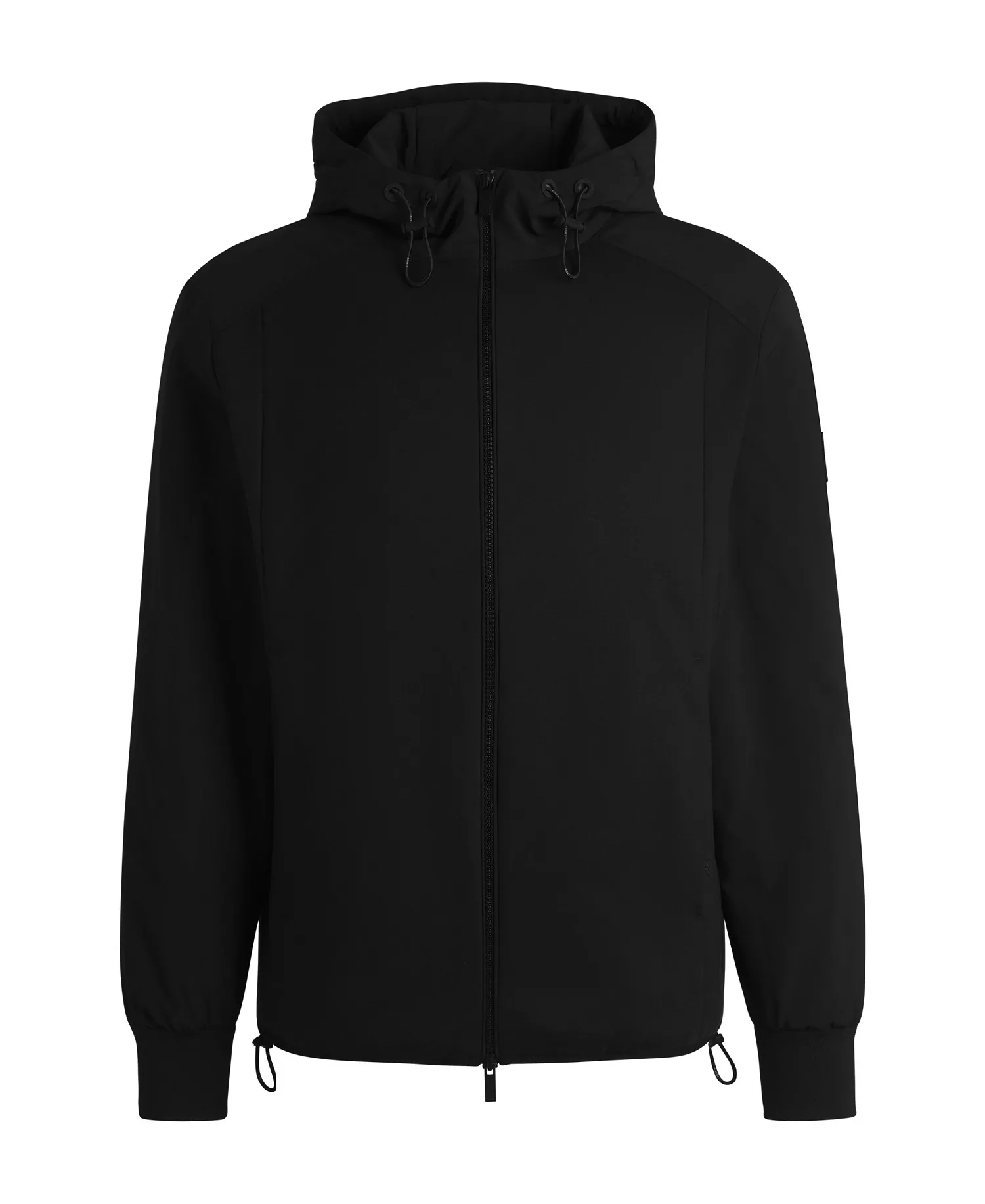Men's Mixed Material Hooded Regular-Fit Jacket - Black - L