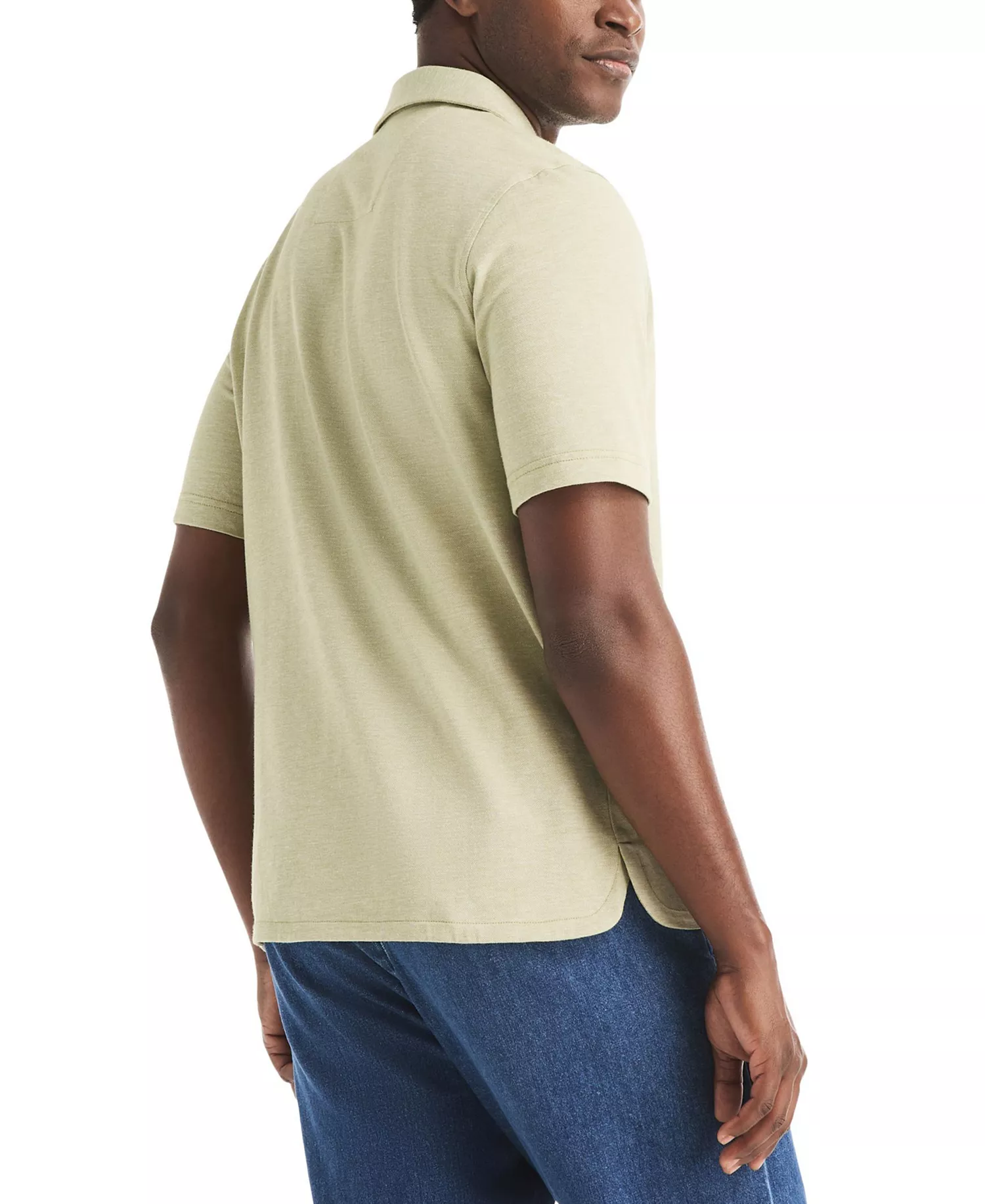 Men's Short-Sleeve Pique Button-Front Polo Shirt - Allure - L