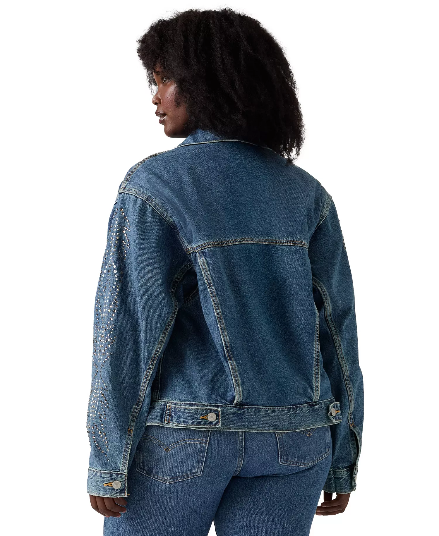 Plus Size 90s Trucker Long Sleeve Jacket - Solargenic - 1X