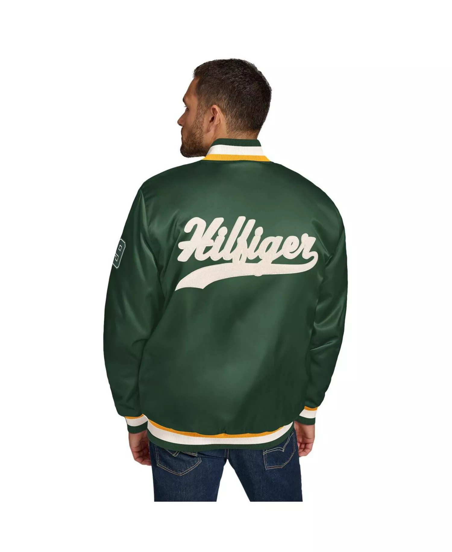 Men's Green Green Bay Packers Dante Full-Snap Satin Jacket - Green, Gold - L