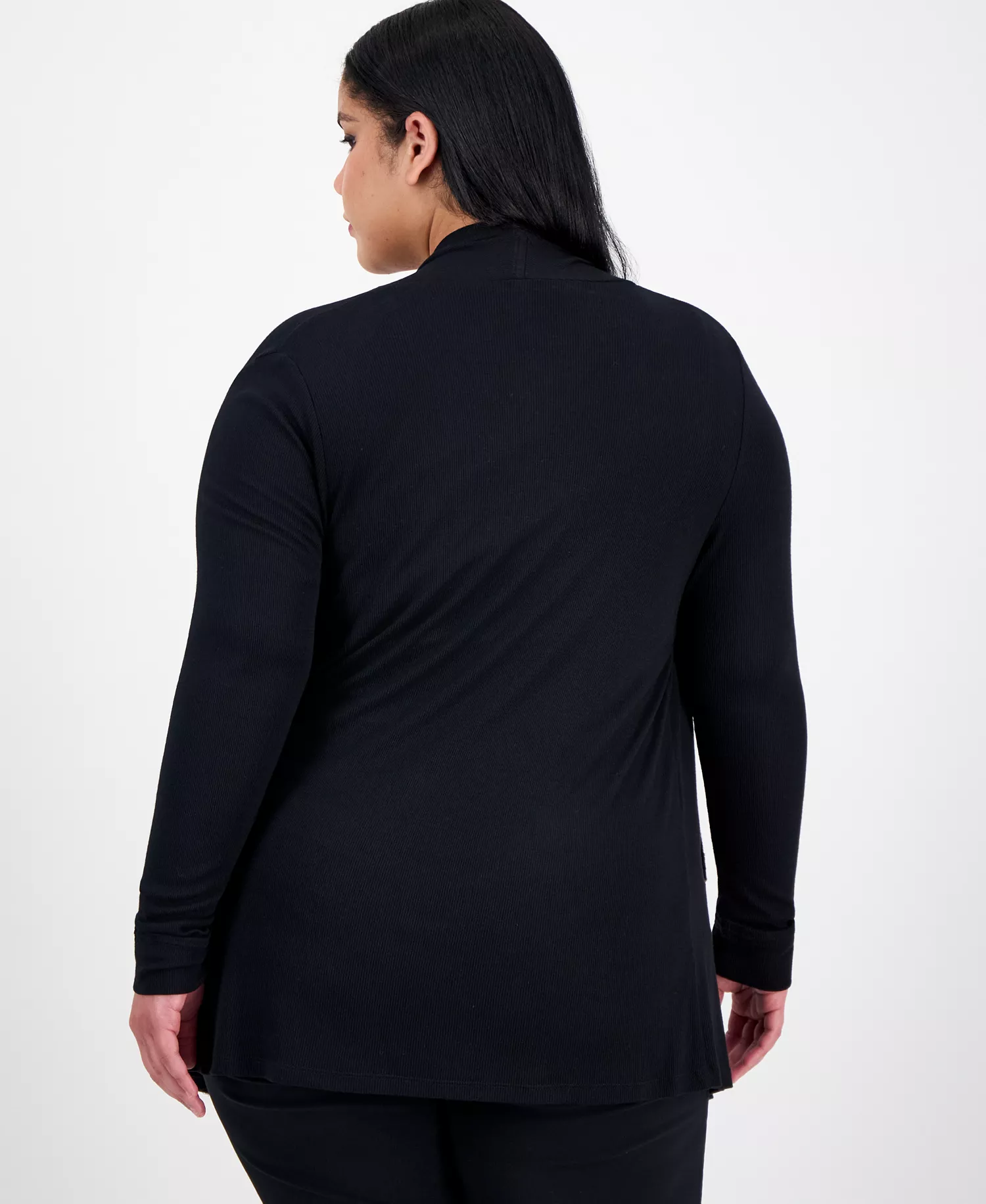 Plus Size Draped Cardigan, Created for Macy's - Black - 0X
