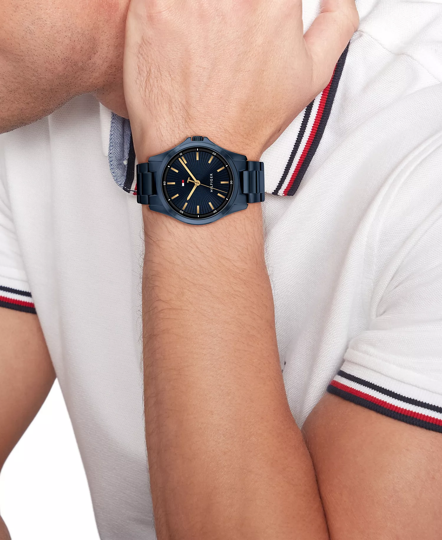 Men's Quartz Ionic Plated Blue Stainless Steel Bracelet Watch, 42mm - Blue - NO SIZE