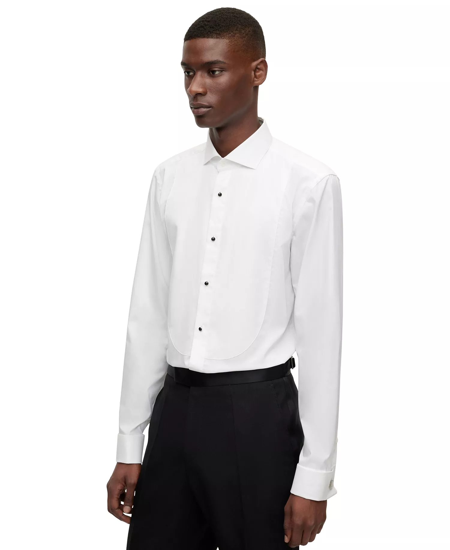 Men's Slim-Fit Easy-Iron Poplin Dress Shirt - White - 14.5