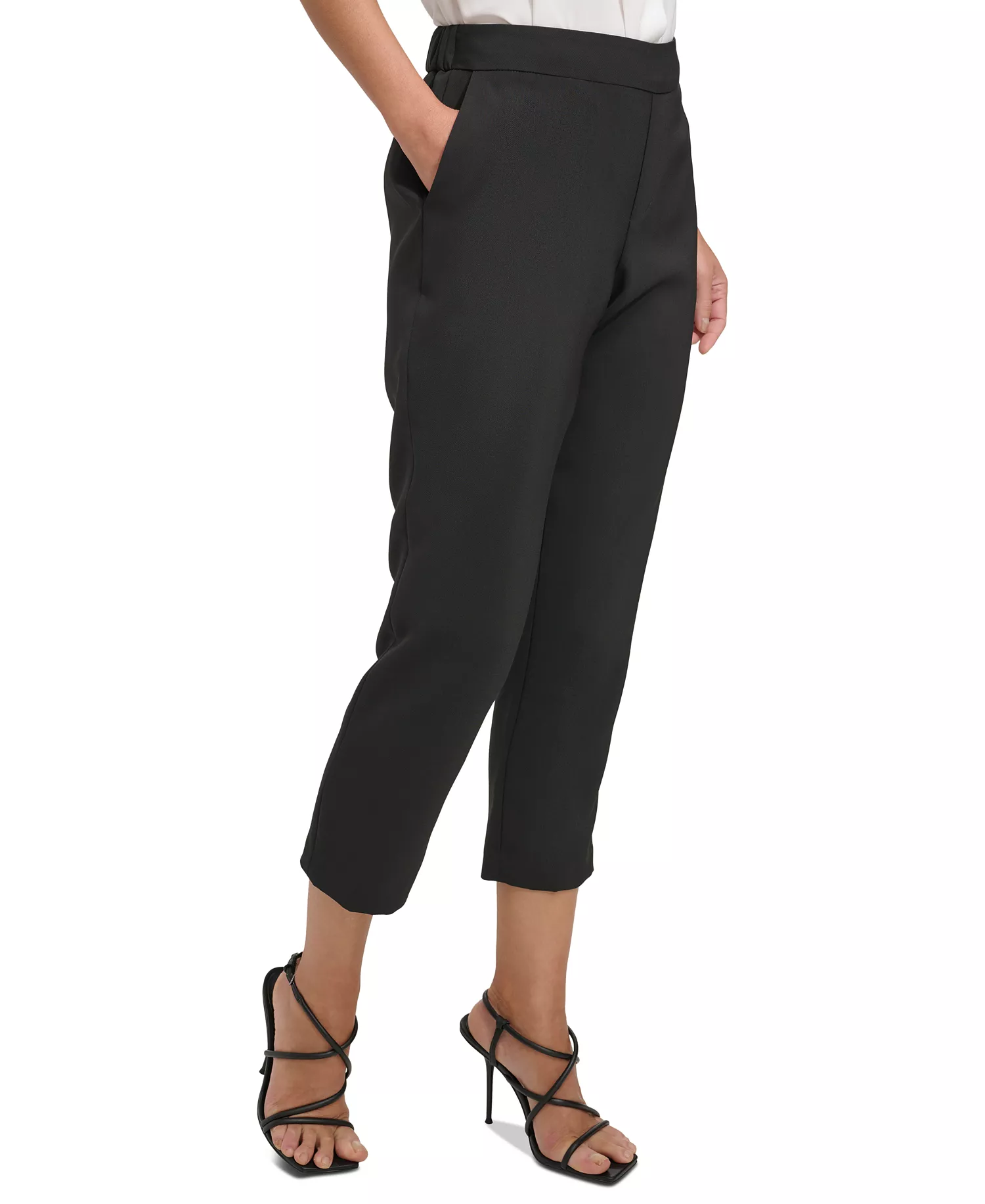 Women's Mid-Rise Pull-On Cropped Pants - Black - 0