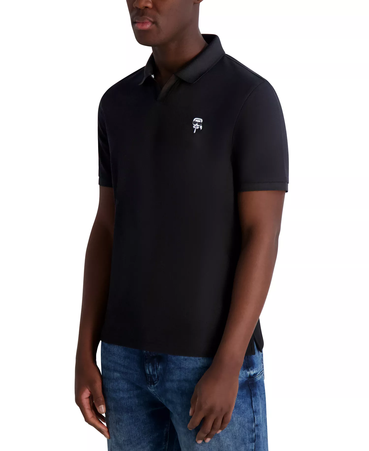 Men's Regular-Fit Karl Head Piqué Polo Shirt  - Black - 2XL