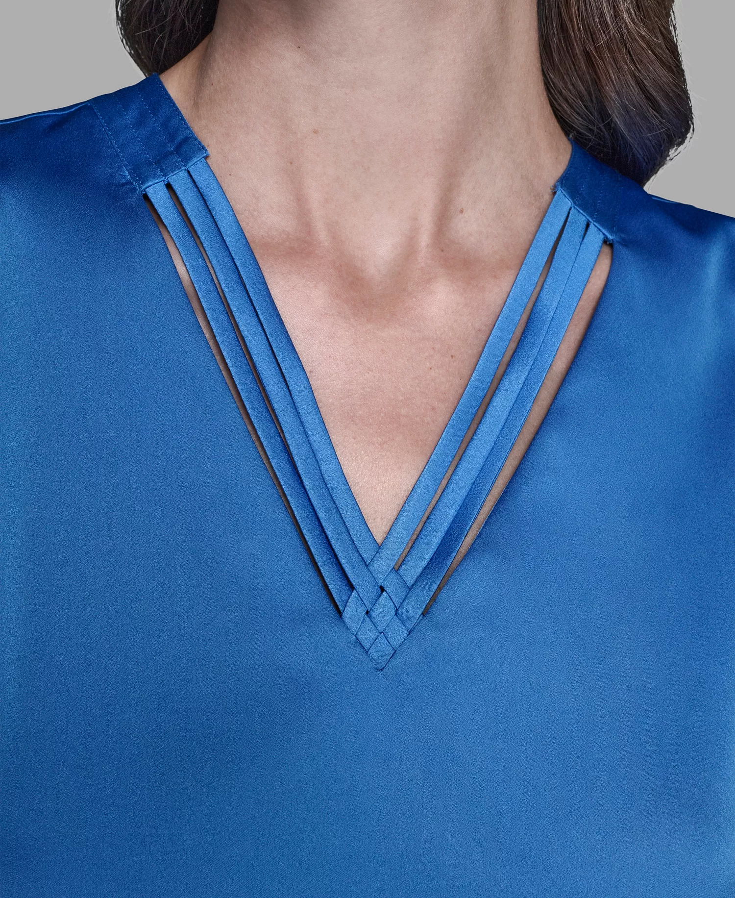 Women's Sleeveless V-Neck Top - French Blue - L