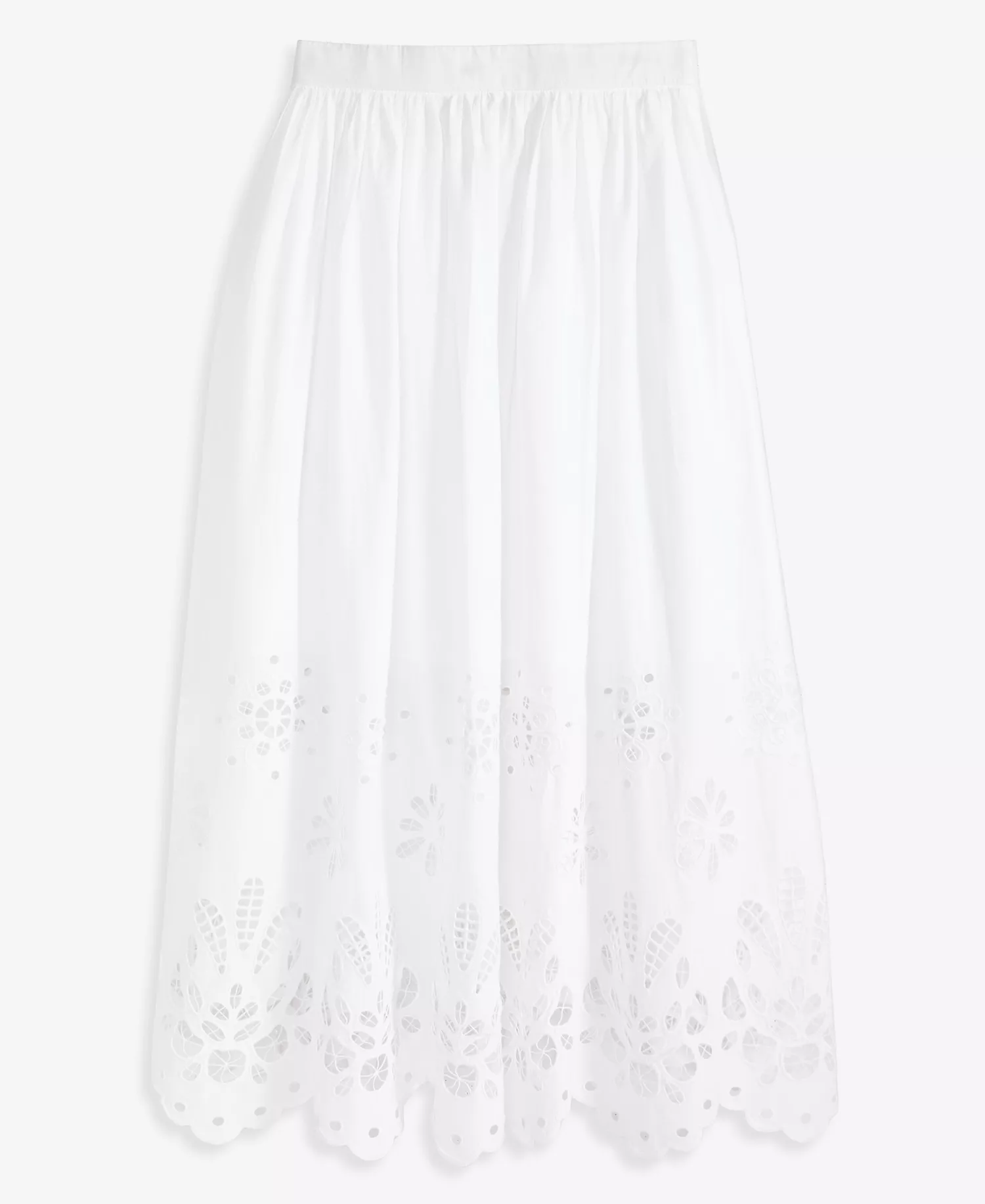 Women's Cotton Eyelet Lace Midi Skirt, Macy's Exclusive  - Bright White - L