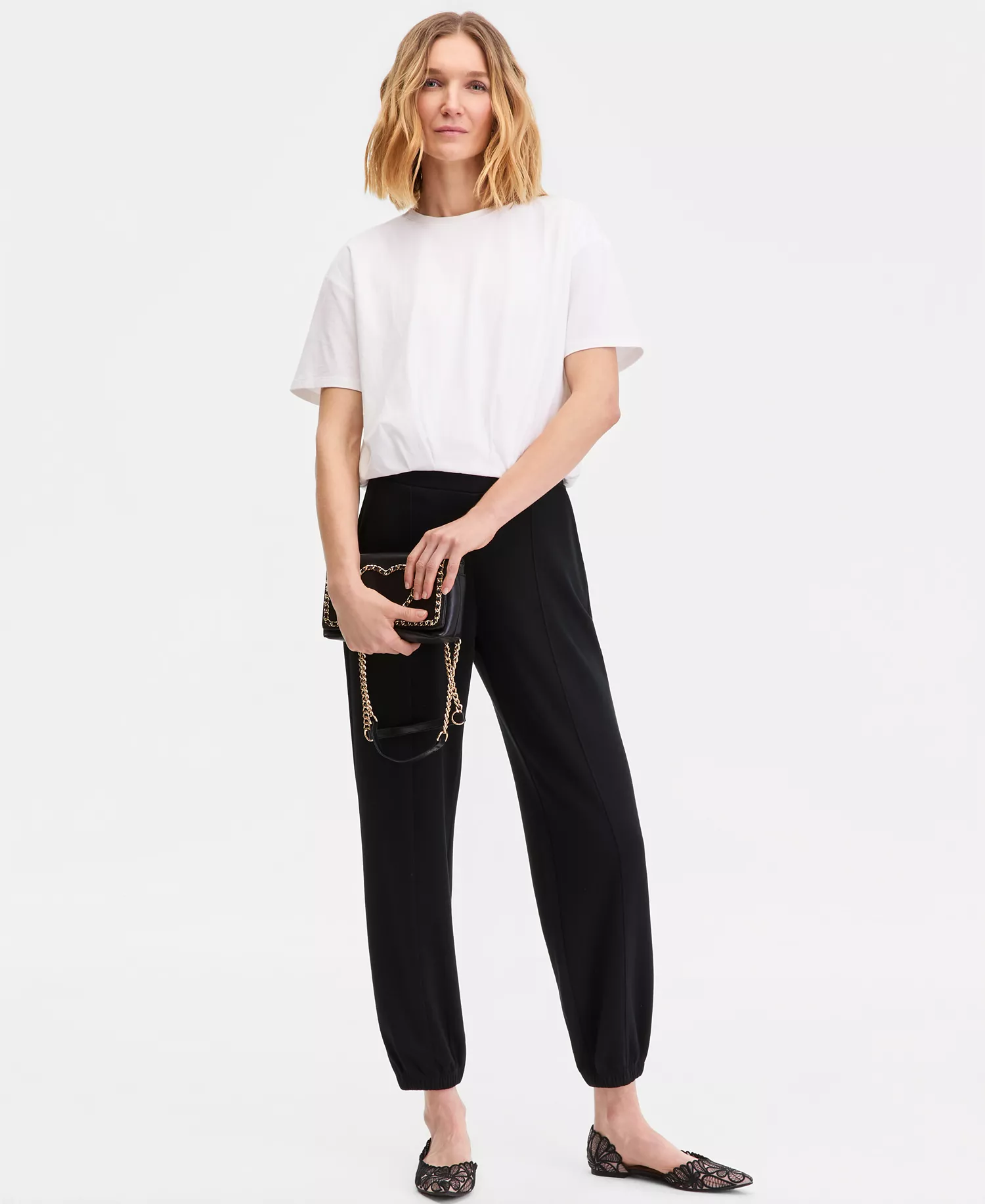Women's Cotton Bubble-Hem T-Shirt, Macy's Exclusive - Bright White - L