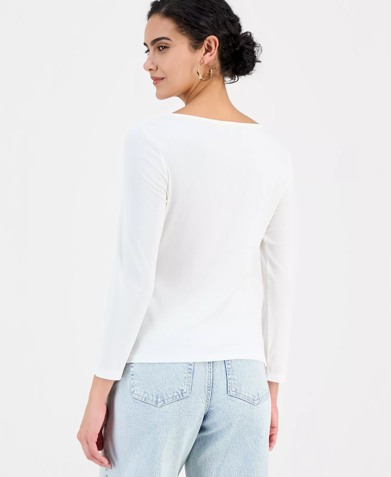 Women's Draped Cowl-Neck Top, Macy's Exclusive - Bright White - L