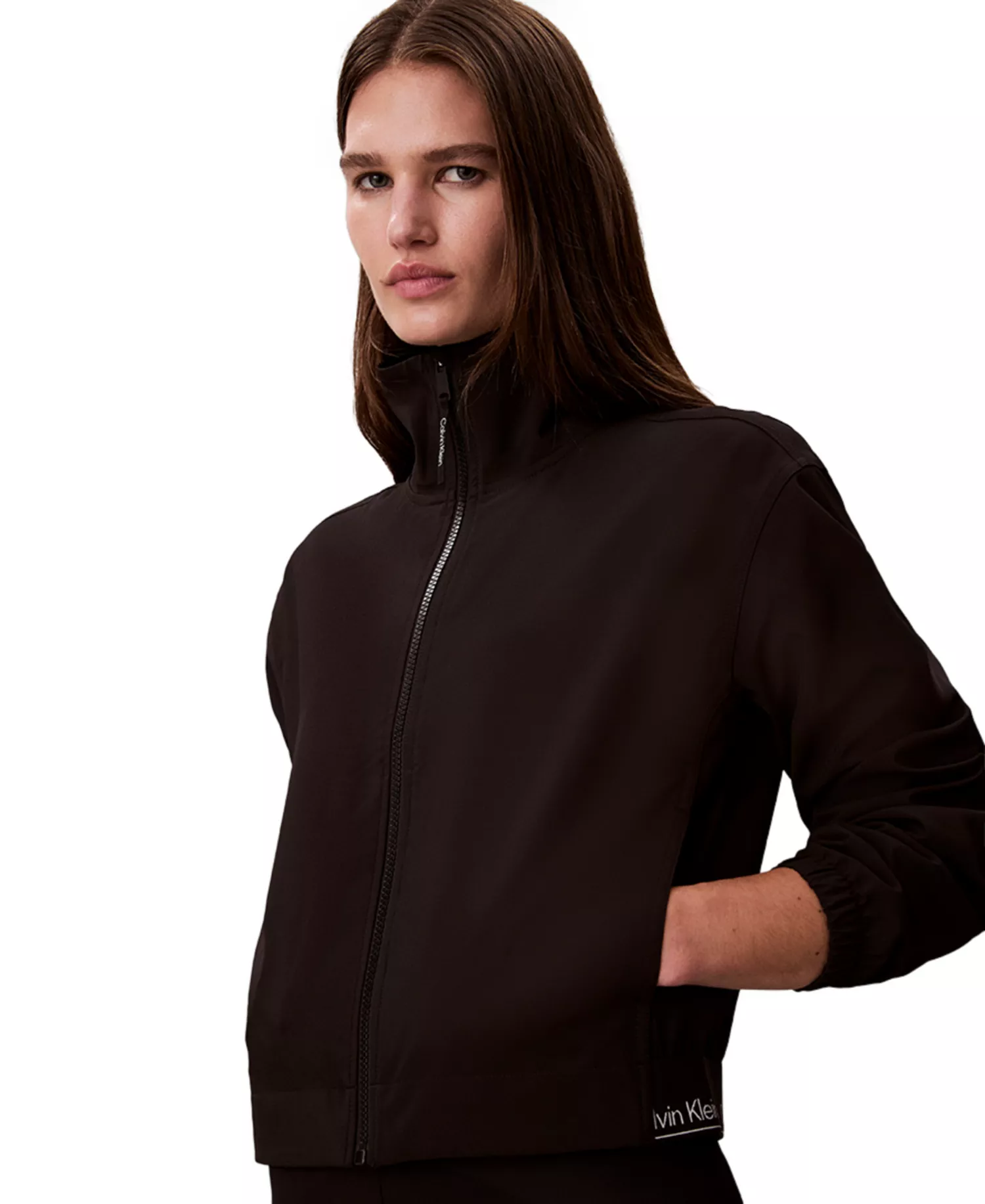 Women's Modern Sport Full-Zip Windbreaker Jacket - Black - 2XL