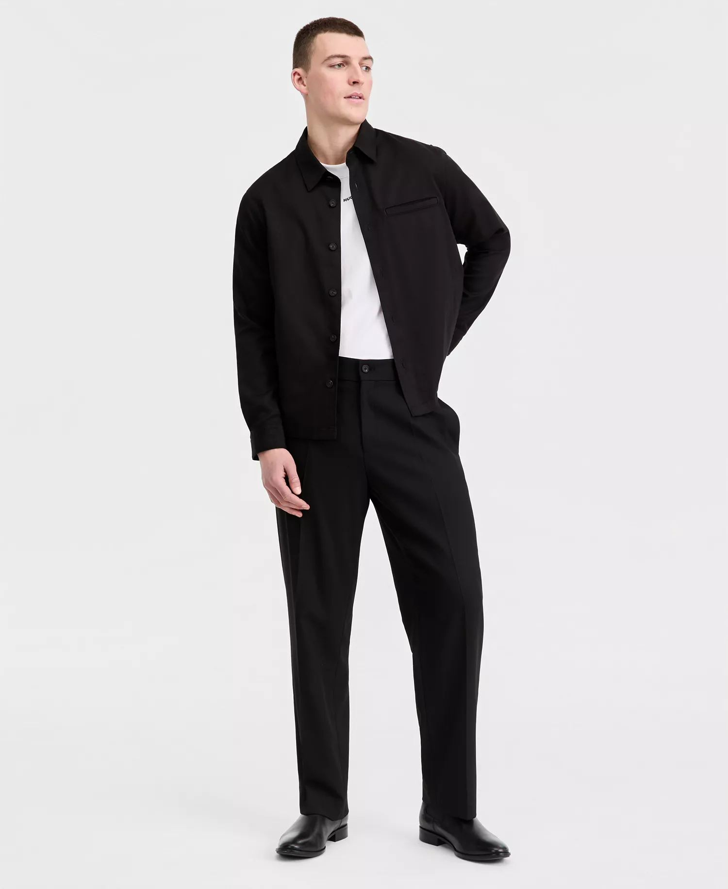 HUGO by Men's Enock Overshirt - Black - 2XL