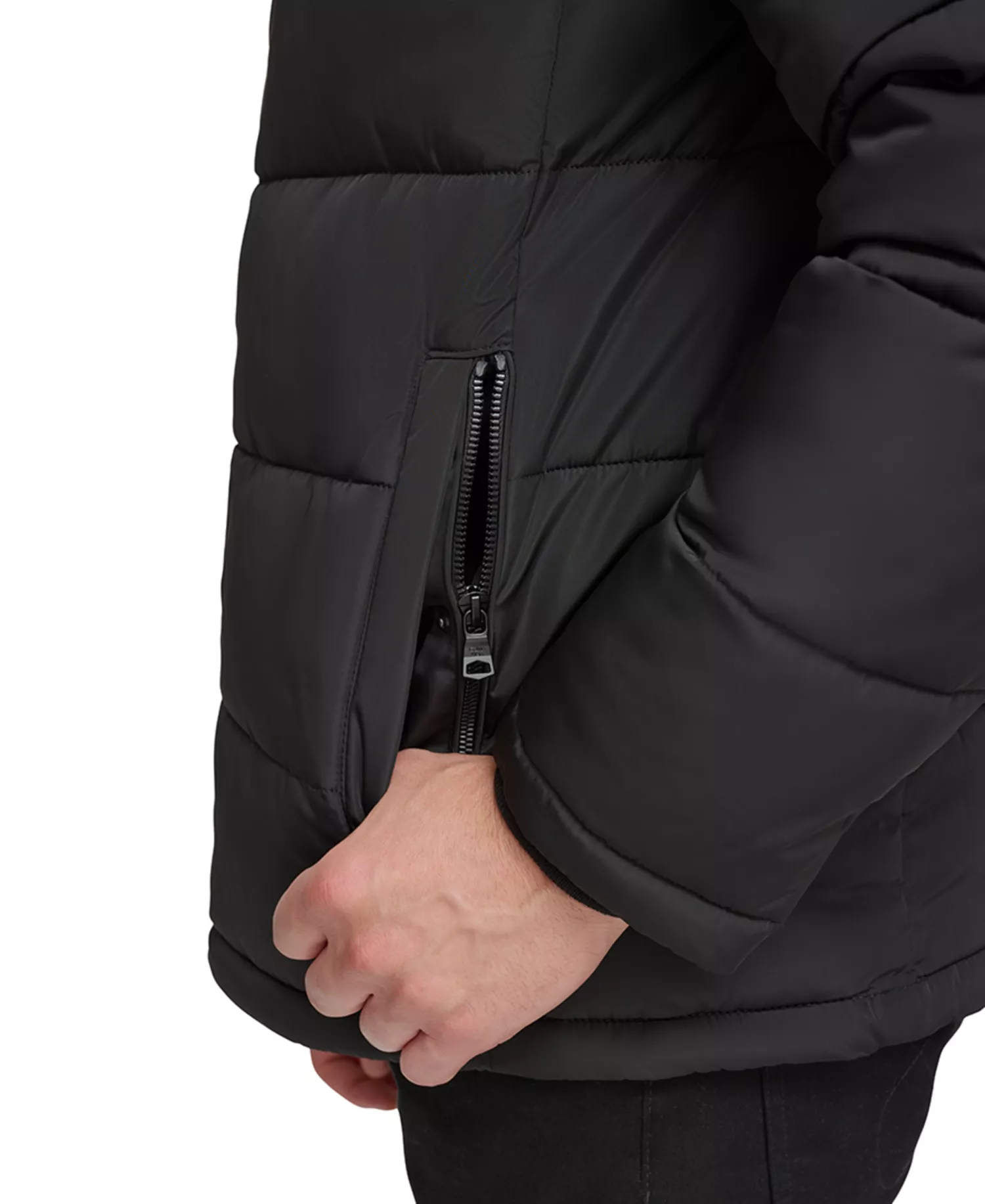 Men's Puffer With Set In Bib Detail, Created for Macy's - Black - 2XL