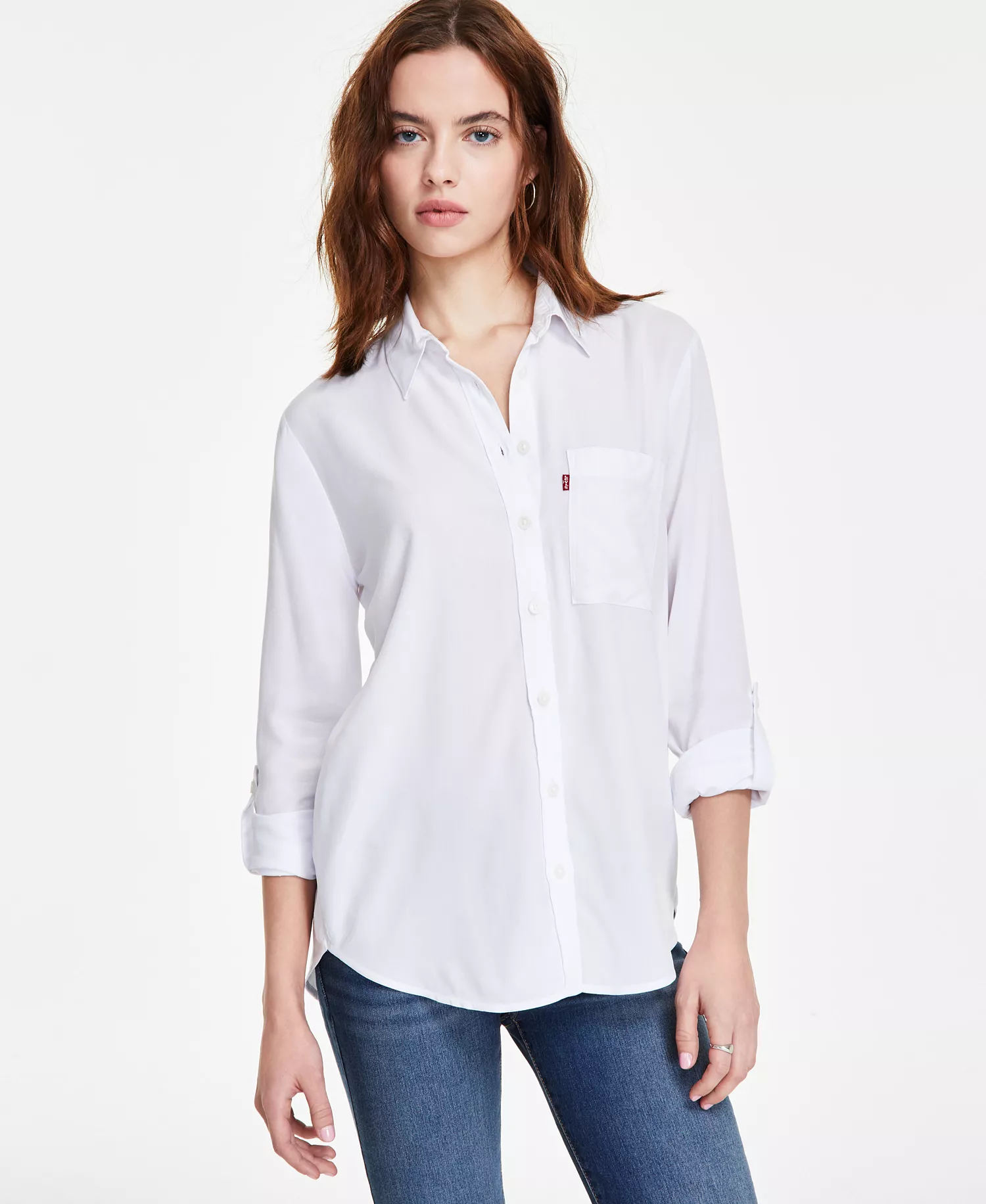 Women's Darlene Collared Button-Front Shirt - Bright White - L