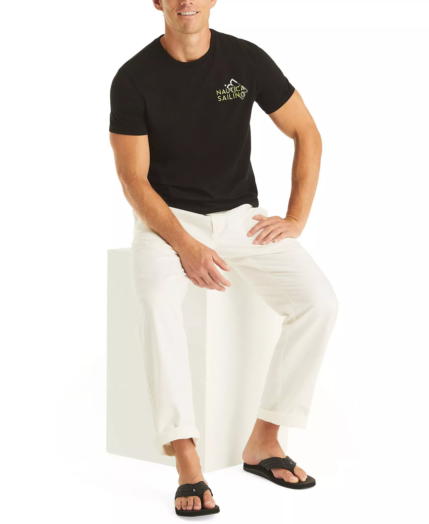 Men's Printed Crewneck T-Shirt - Black - 2XL