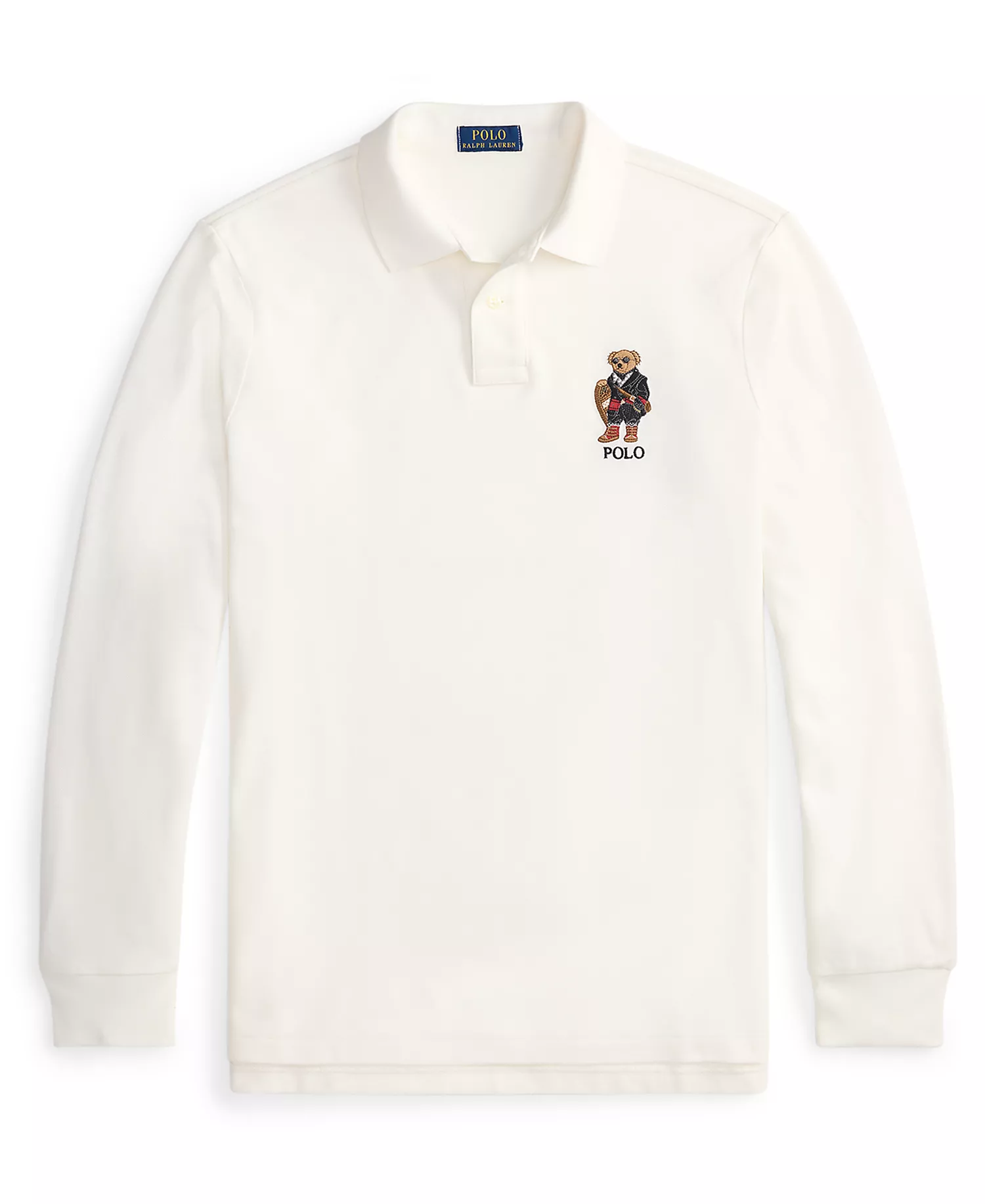 Men's Classic Fit Polo Bear Long-Sleeve Polo Shirt - Trophy Cream - 2XL