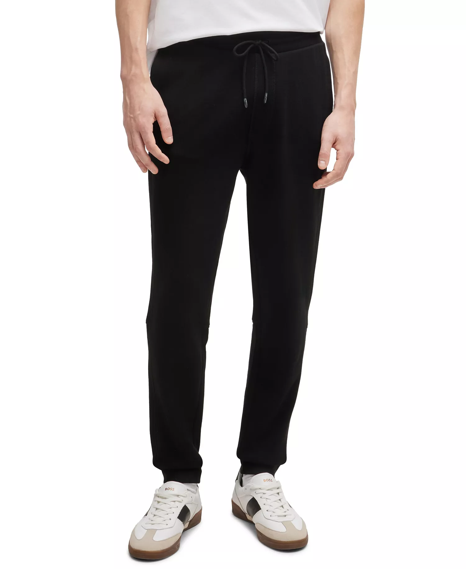 Men's Logo Patch Tracksuit Bottoms - Black - L