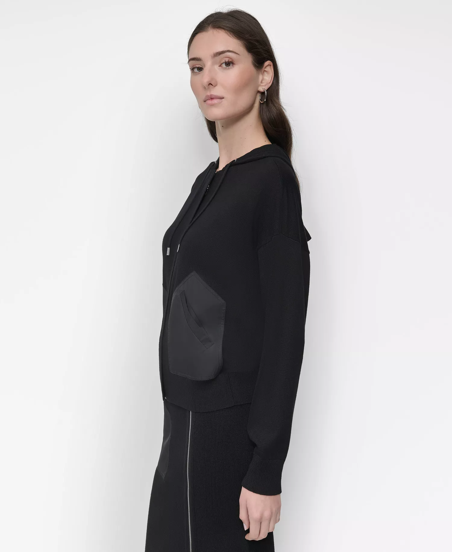 Women's Hooded Sweater  - Black - L