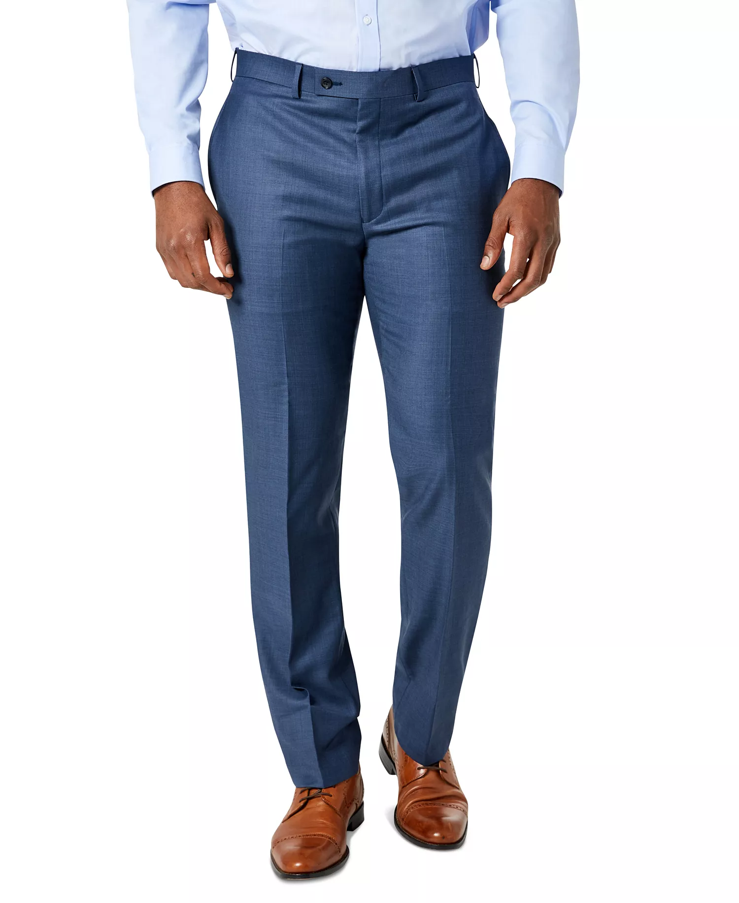 Men's Solid Classic-Fit Suit Pants - Blue Neat - 30 - 30