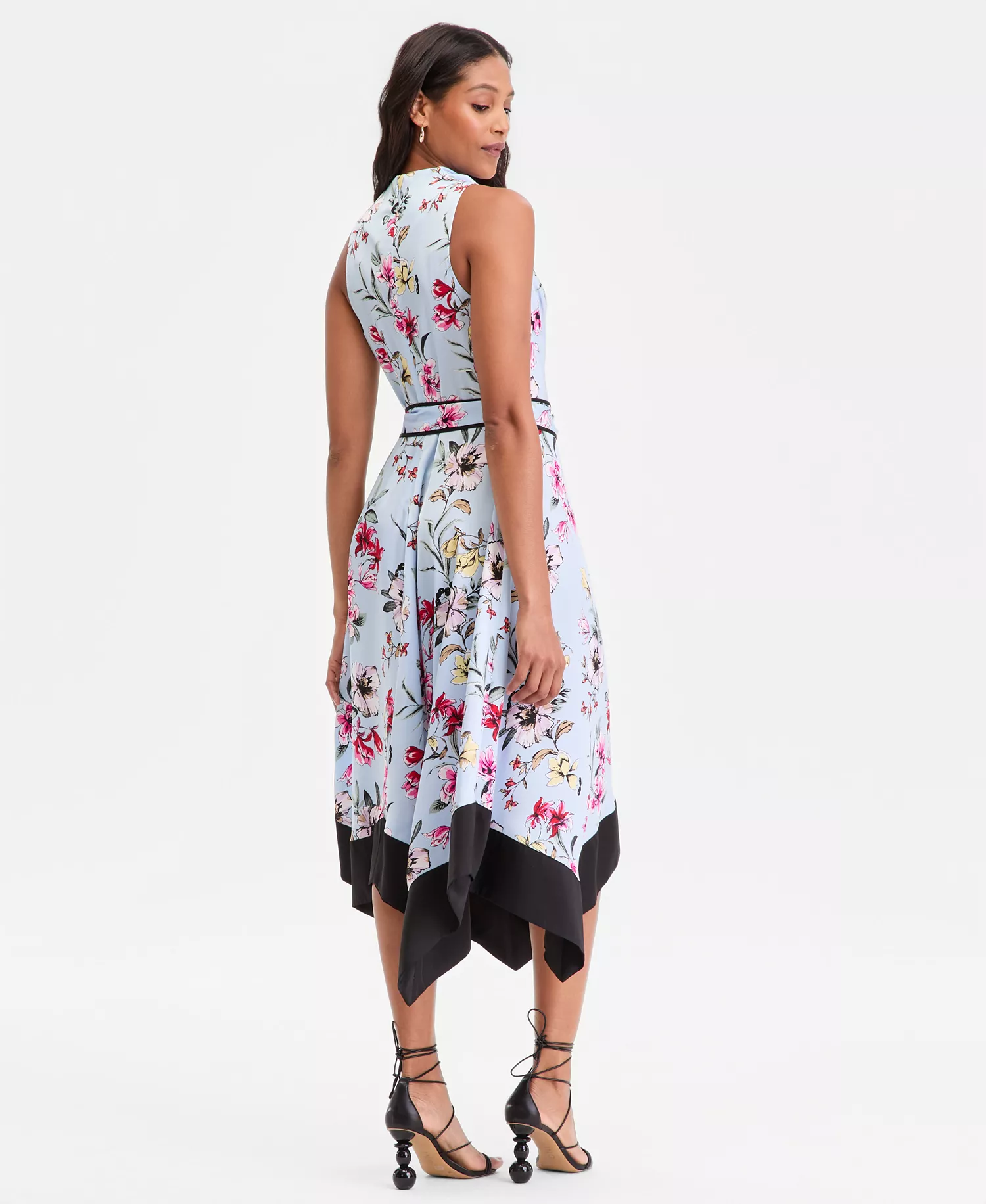 Women's Sleeveless Floral Cowl-Neck Dress, Macy's Exclusive - Dara Blooms - L